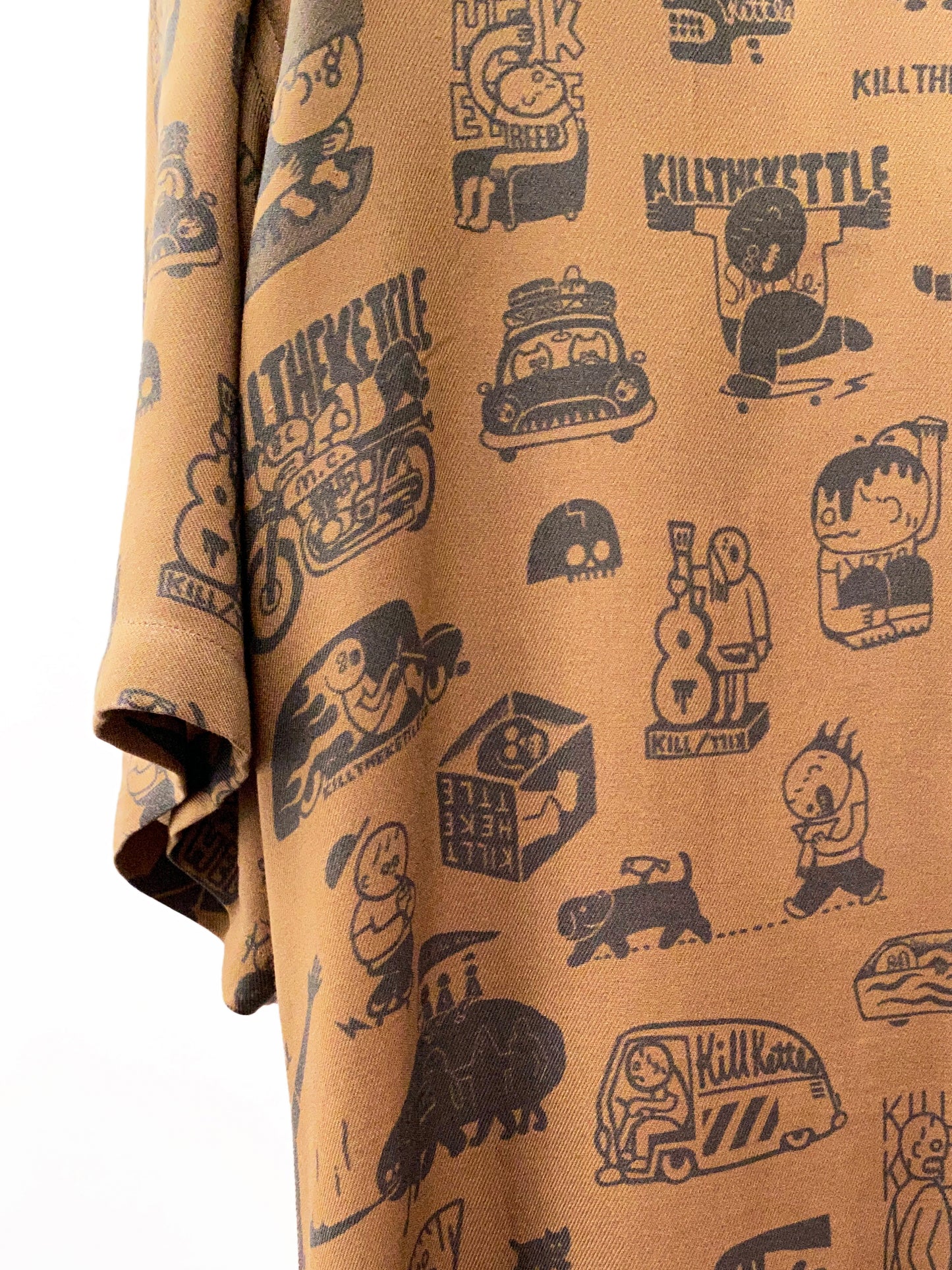 OTT23-01b Kill the kettle COLLABORATION INKJET PRINT RAYON100%FABLIC H/S SHIRTS