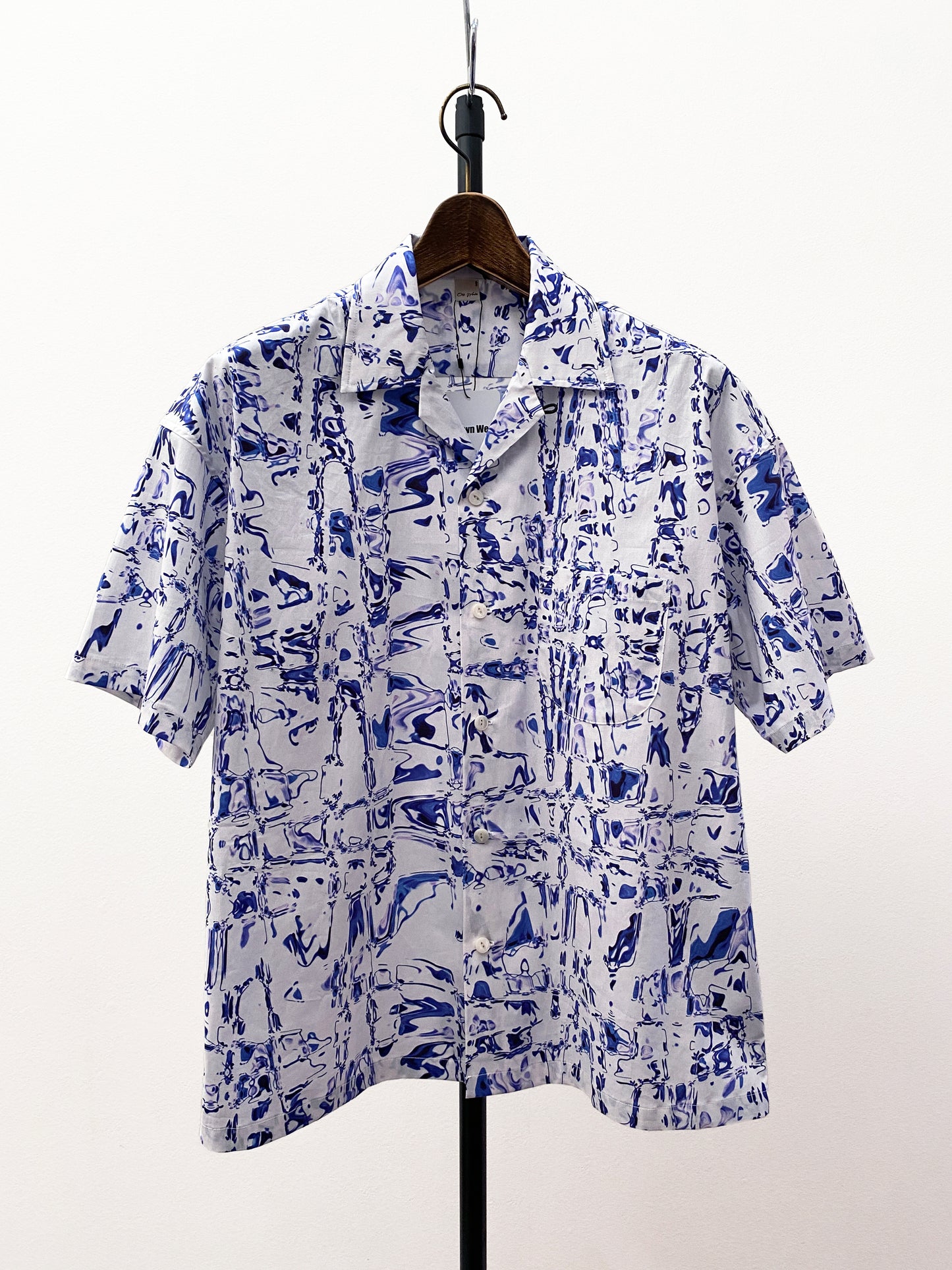 OTT23-09 FLOWER EFFECT INKJET PRINT COTTON STRETCH SHIRTS