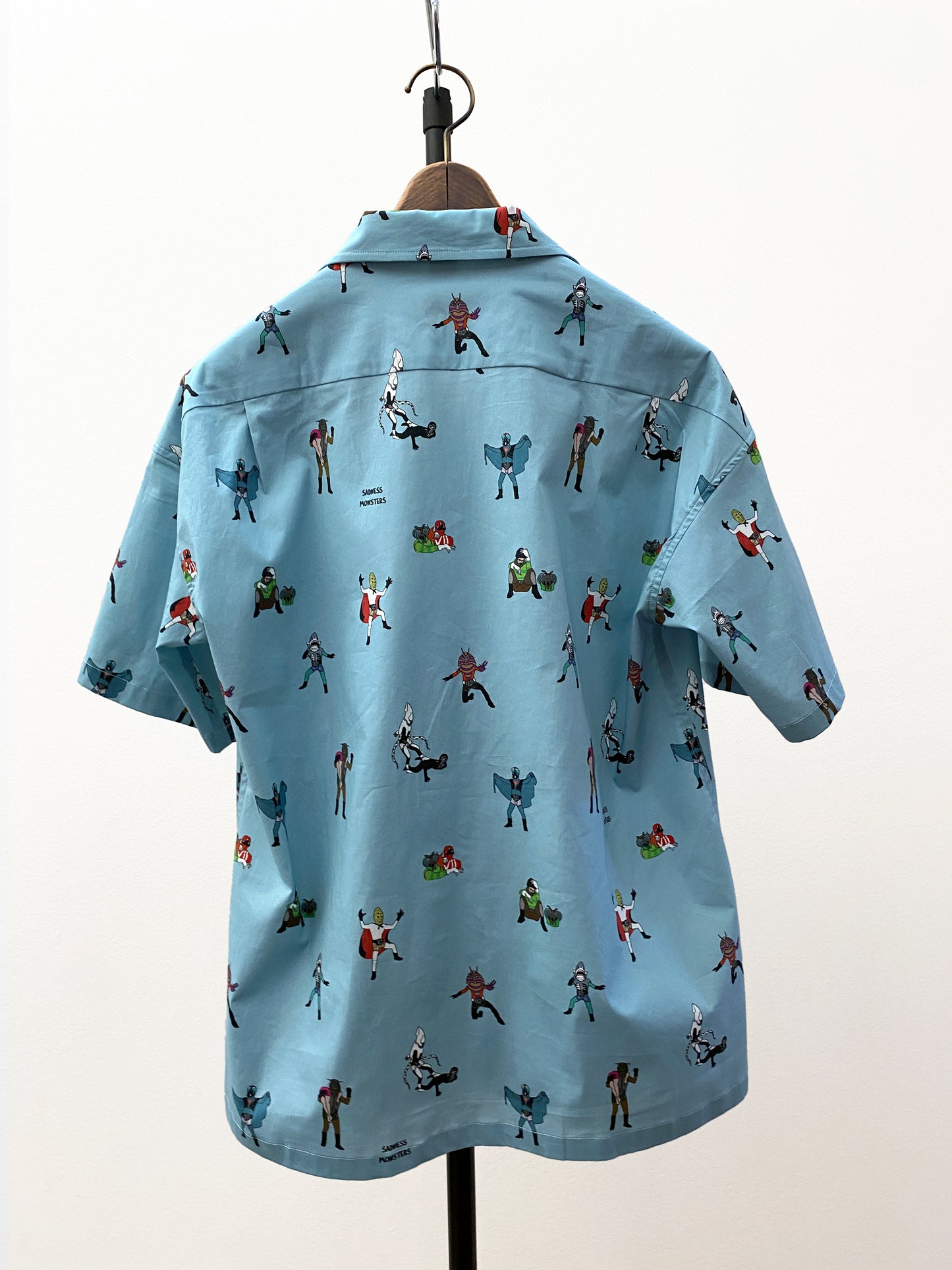 OTT23-11 SADNESS MONSTERS INKJET PRINT COTTON STRETCH FABRIC H/S SHIRTS