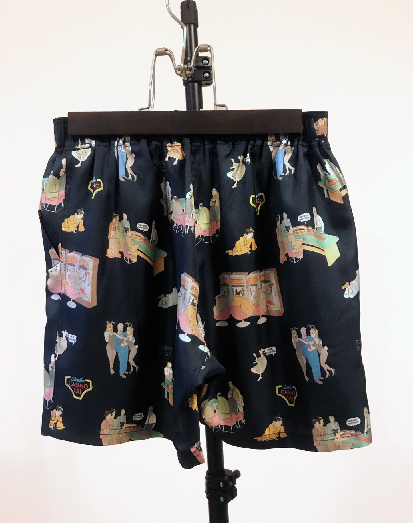 OTT19-12 SILK100%INKJET CASINO in EDO PRINT SHORTS