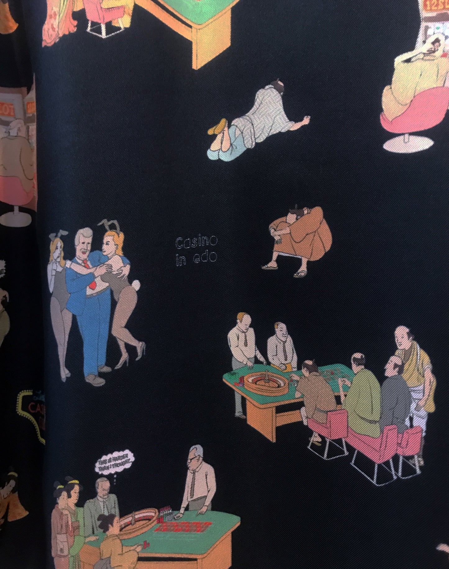 OTT19-12 SILK100%INKJET CASINO in EDO PRINT SHORTS