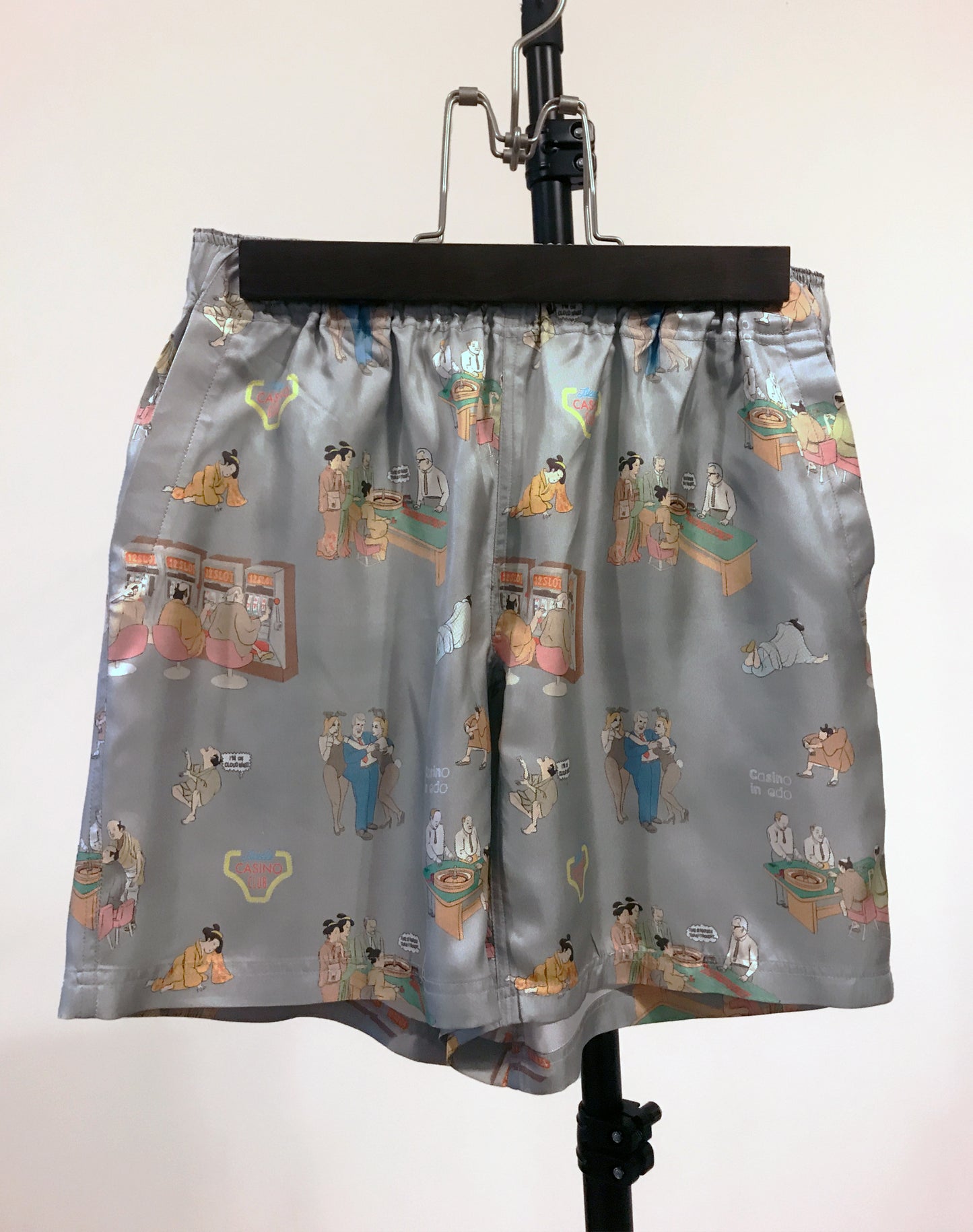 OTT19-12 SILK100%INKJET CASINO in EDO PRINT SHORTS