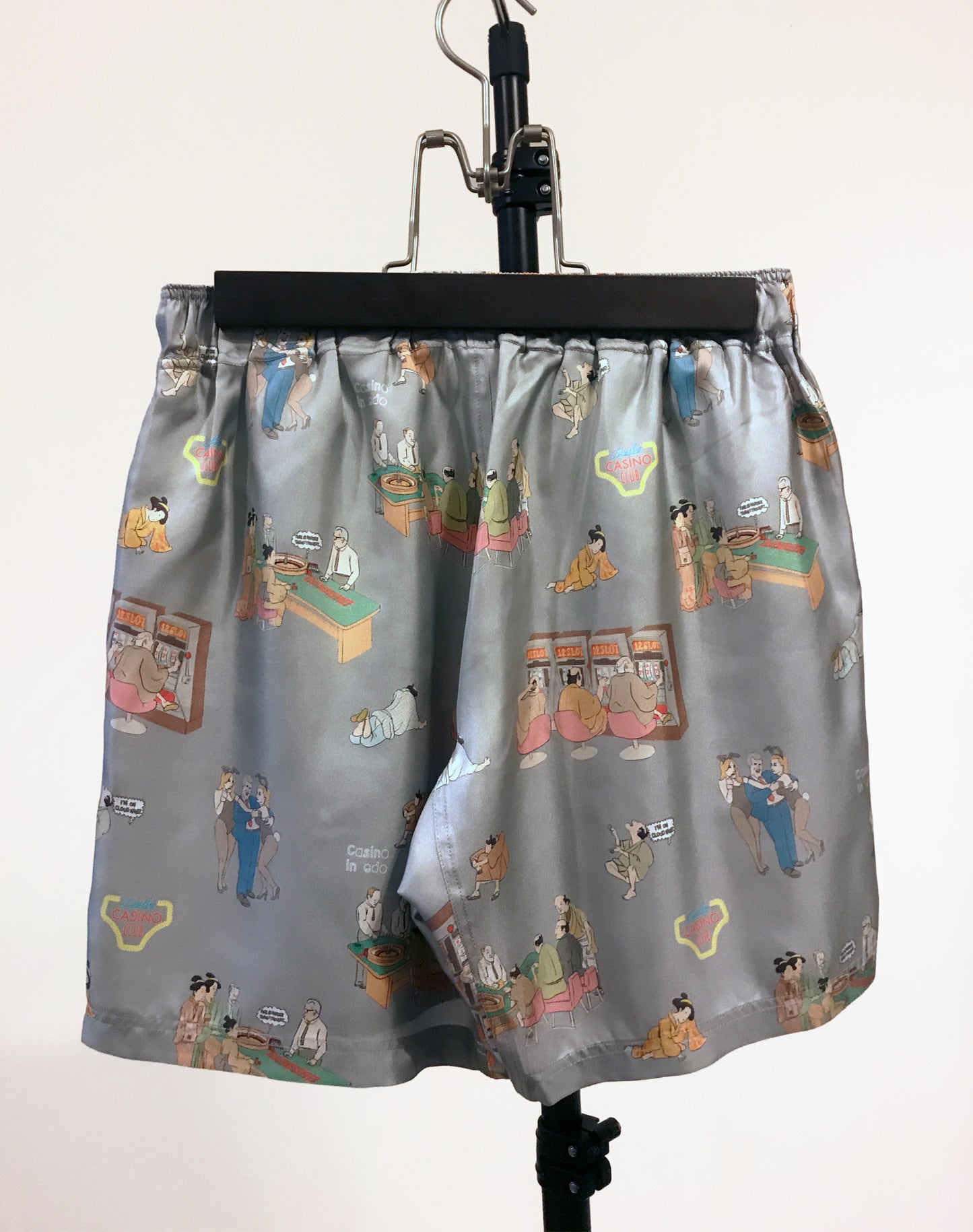 OTT19-12 SILK100%INKJET CASINO in EDO PRINT SHORTS