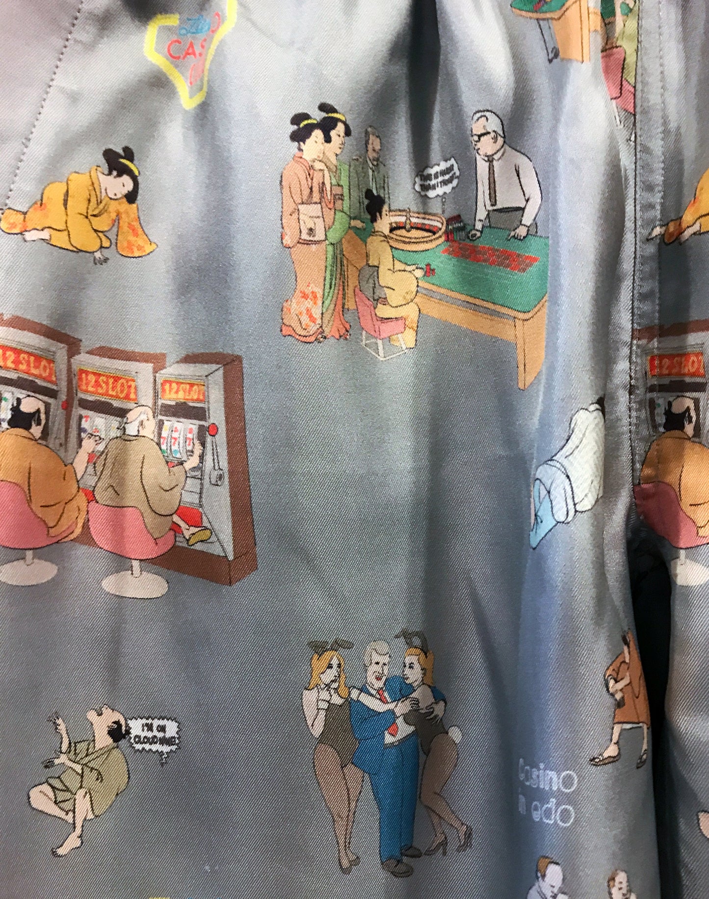 OTT19-12 SILK100%INKJET CASINO in EDO PRINT SHORTS