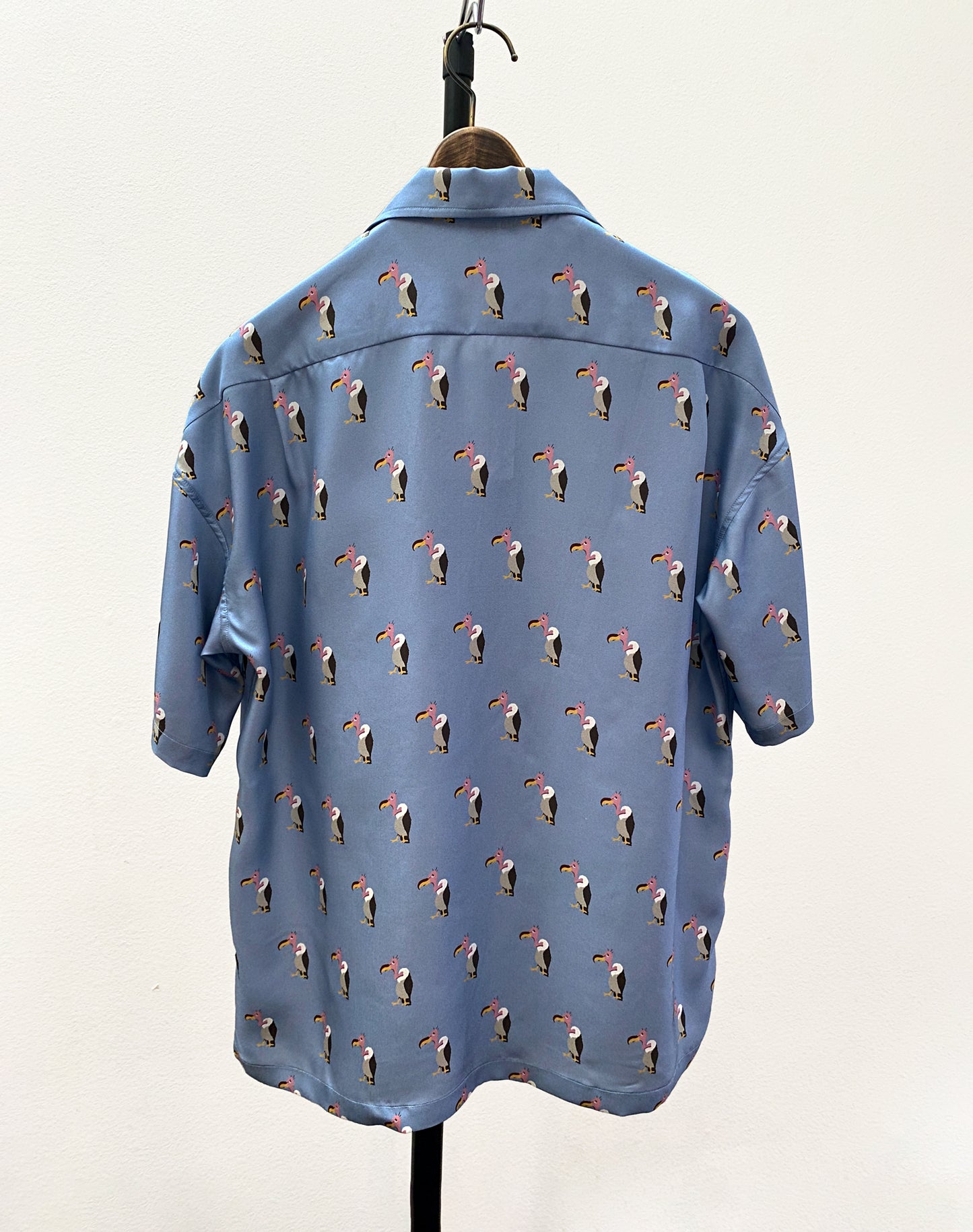 OTT21-03b HAGETAKA INKJET PRINT SILK100% H/S SHIRTS (LBLUE)