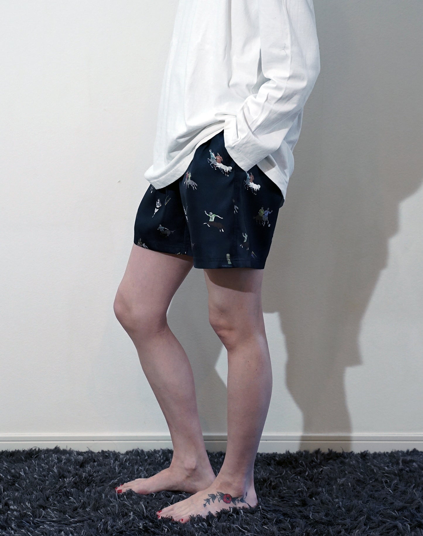 OTT21-14 CENTAUR CUP INKJET PRINT SILK100% SHORTS (SILVERGREY)