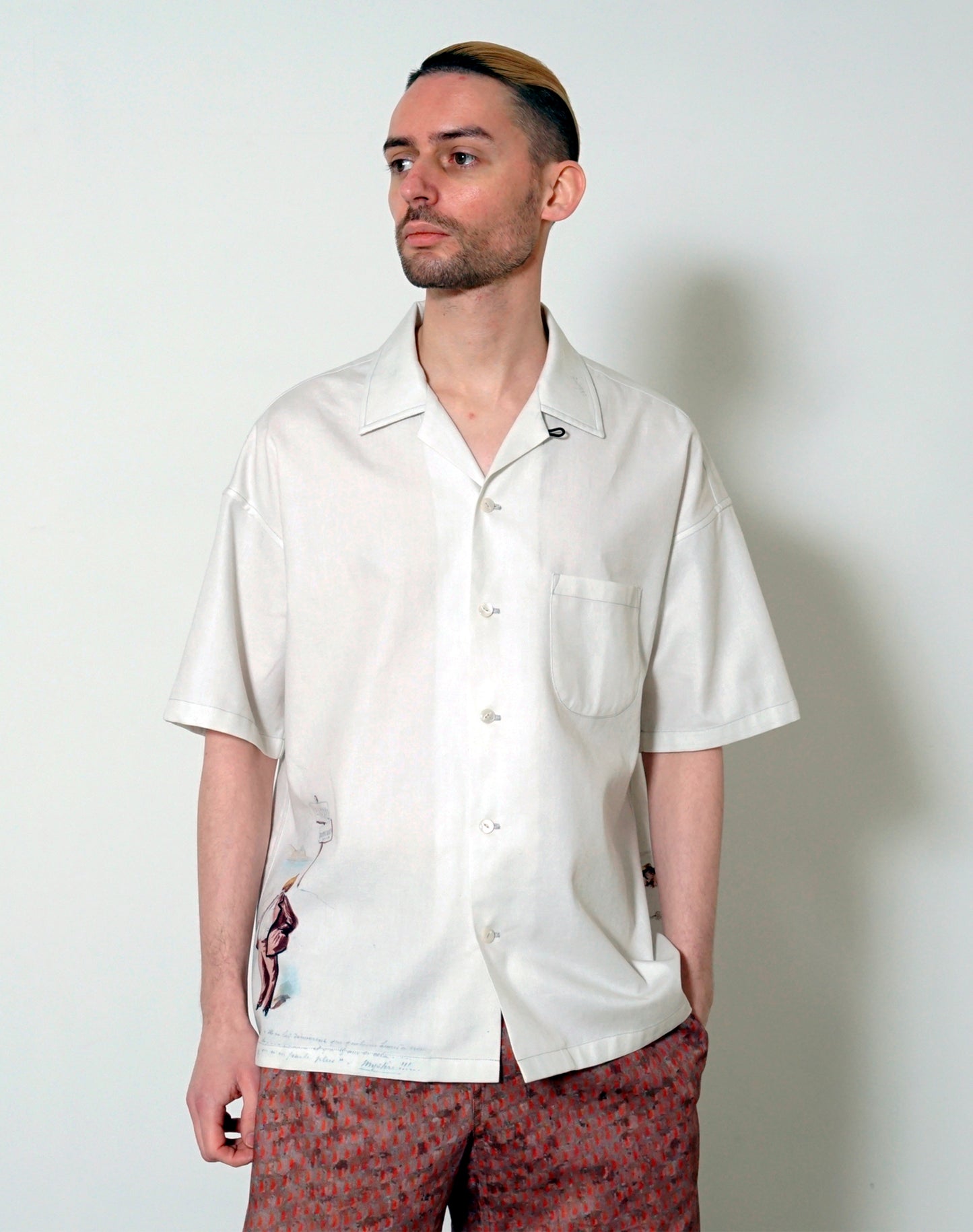 OTT22-05 H.S. Robert INKJET PRINT COTTON TWILL FABRIC H/S SHIRTS
