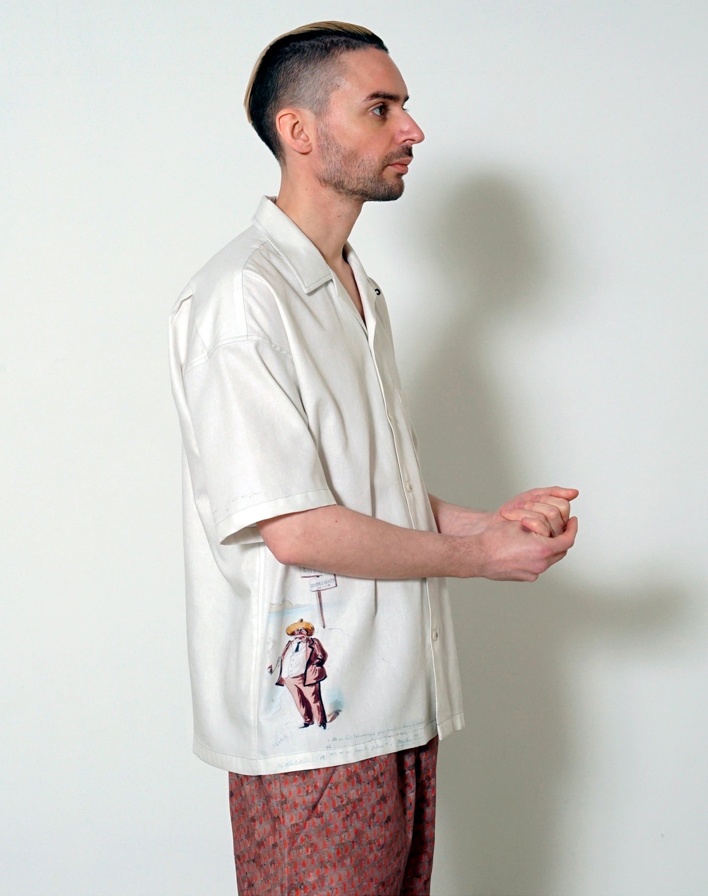 OTT22-05 H.S. Robert INKJET PRINT COTTON TWILL FABRIC H/S SHIRTS