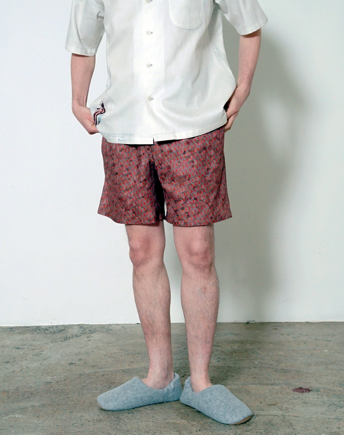 OTT22-06 Abstruct INKJET PRINT COTTON TWILL FABRIC SHORTS