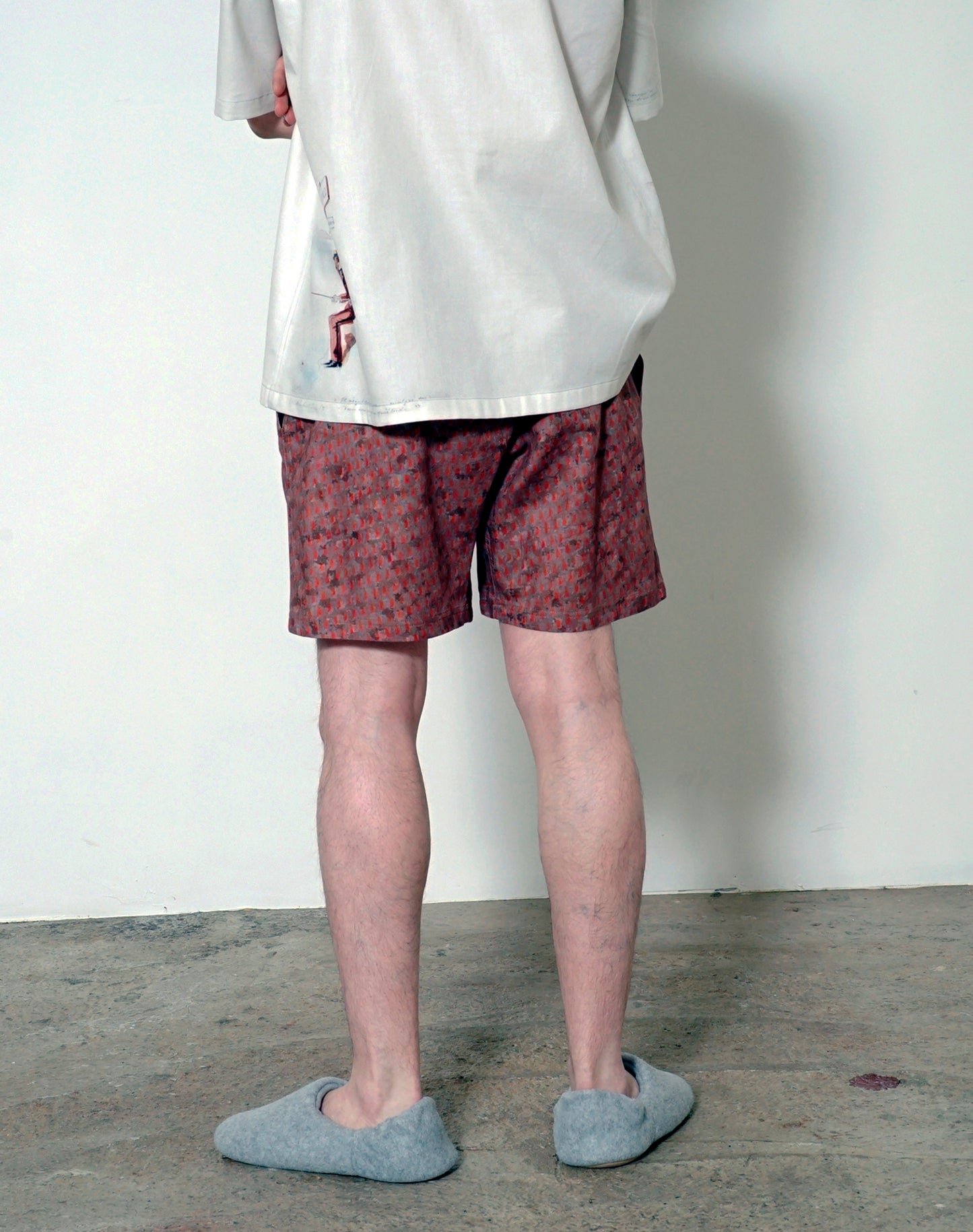 OTT22-06 Abstruct INKJET PRINT COTTON TWILL FABRIC SHORTS