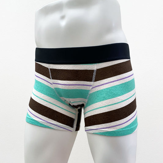 17-20 Stretch Pile Border print BOXER with Elastic band print