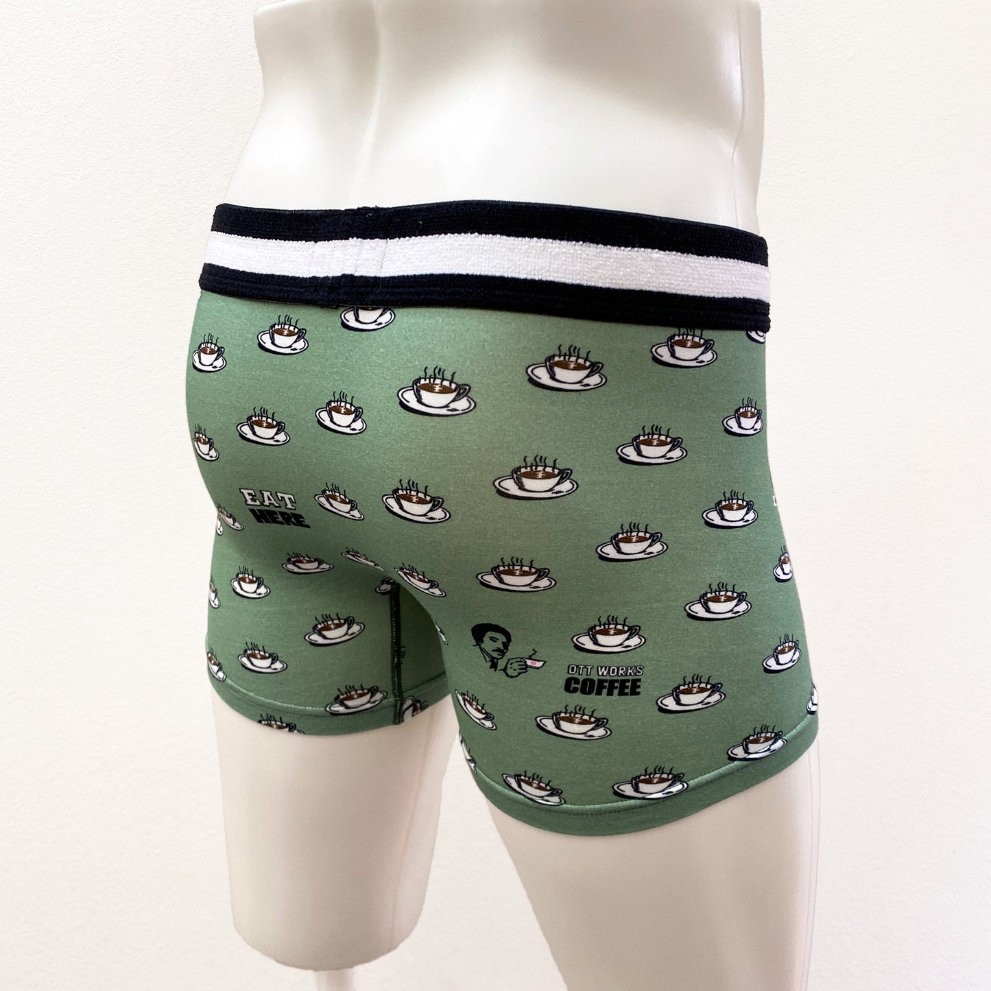 19-11 COFFEE Inkjet print& Pile Elastic band BOXER