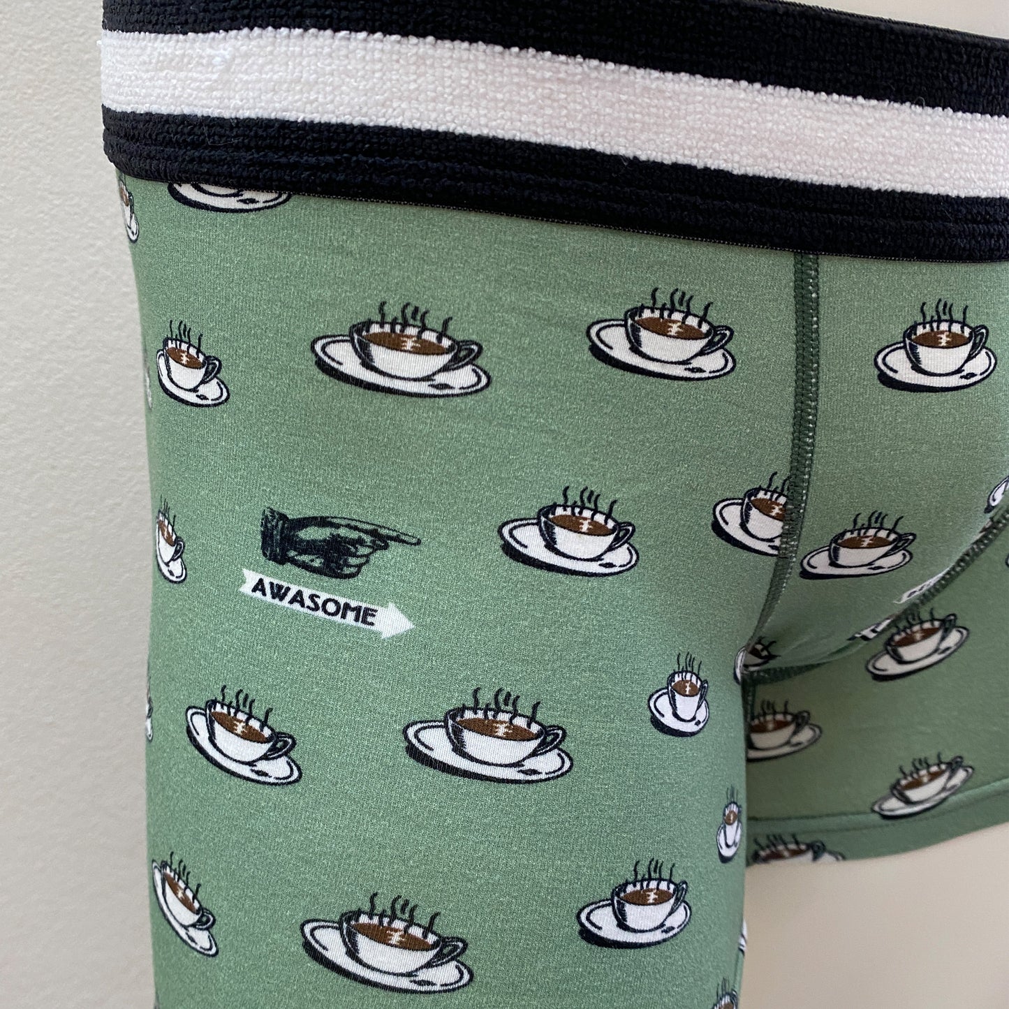 19-11 COFFEE Inkjet print& Pile Elastic band BOXER