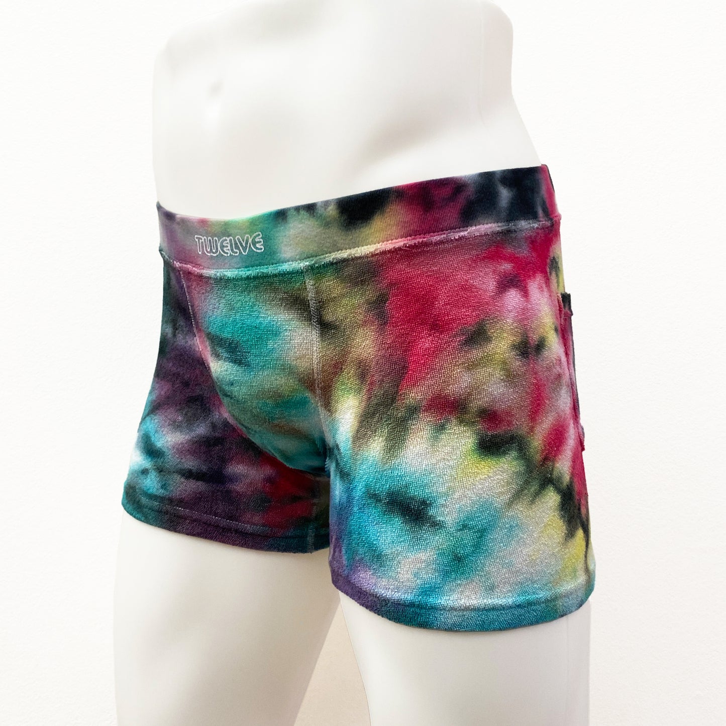 24-07a PEACE Wappen Tie Dye Stretch Pile BOXER