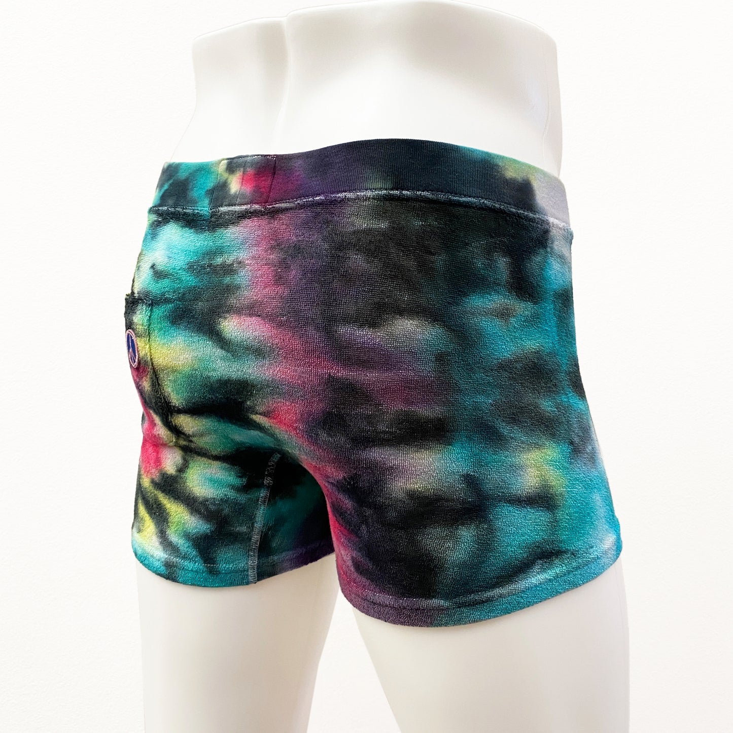 24-07a PEACE Wappen Tie Dye Stretch Pile BOXER