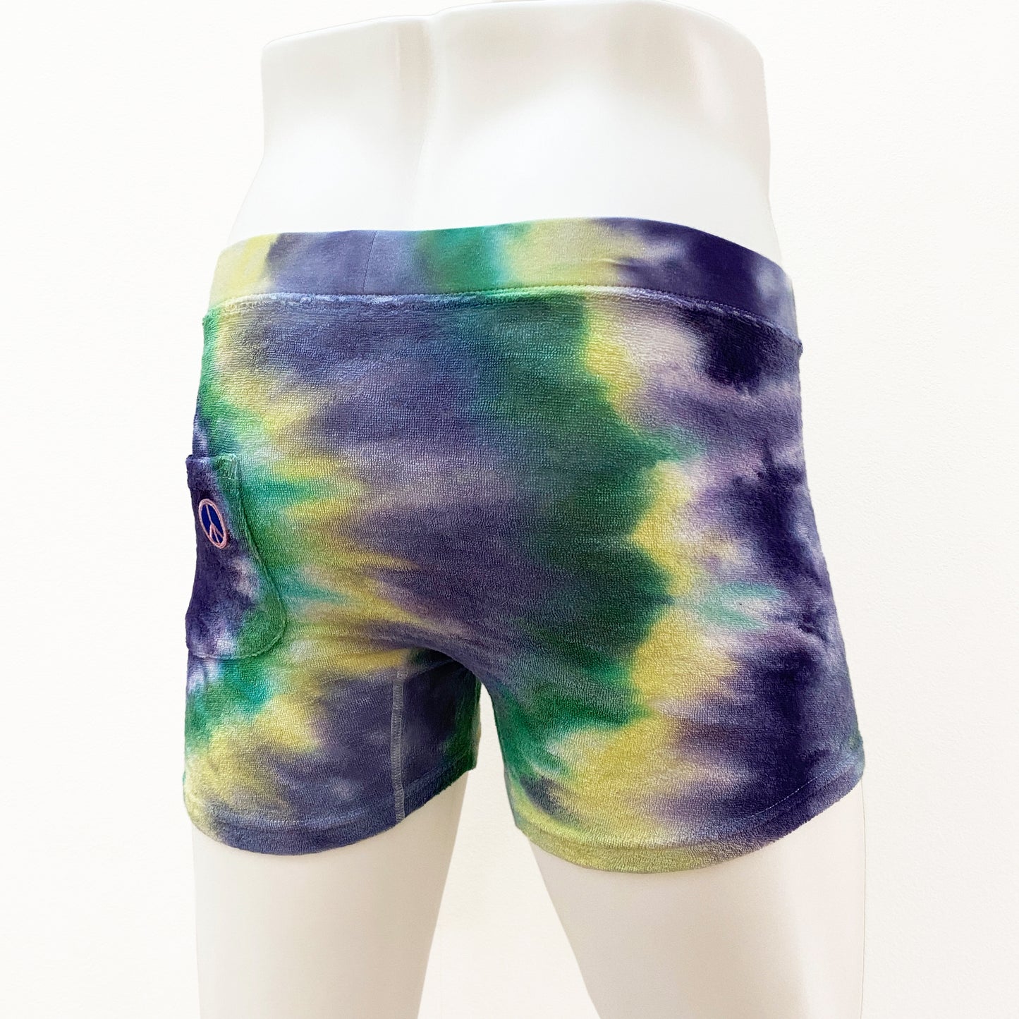 24-07b PEACE Wappen Tie Dye Stretch Pile BOXER