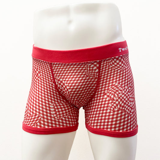 24-12  3D Gingham Check Inkjet print BOXER