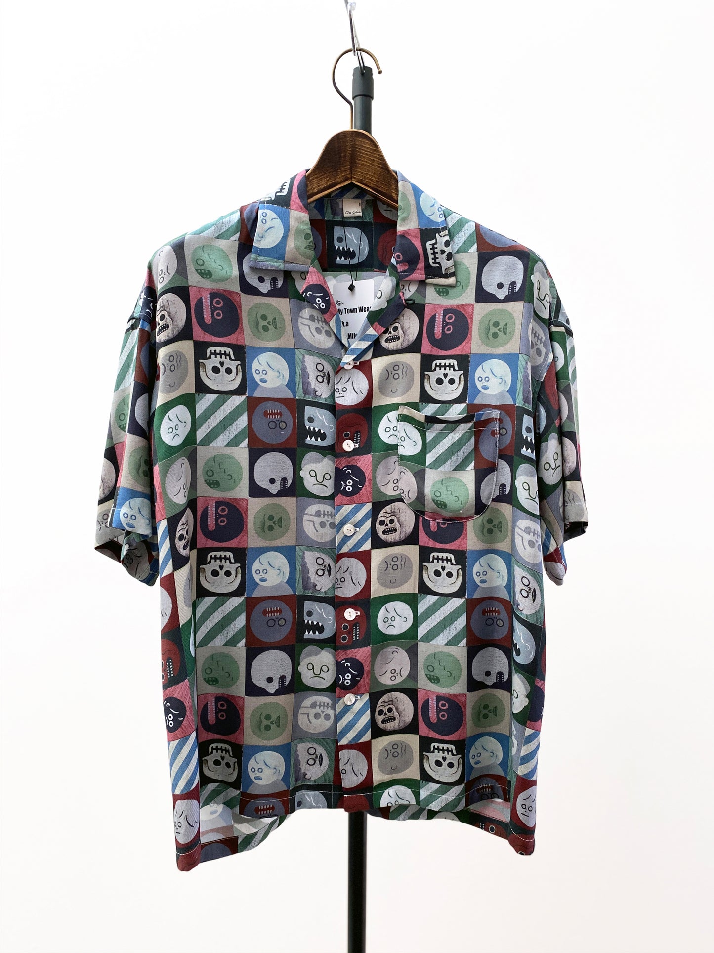 OTT23-01a Kill the kettle COLLABORATION  INKJET PRINT RAYON100%FABLIC H/S SHIRTS