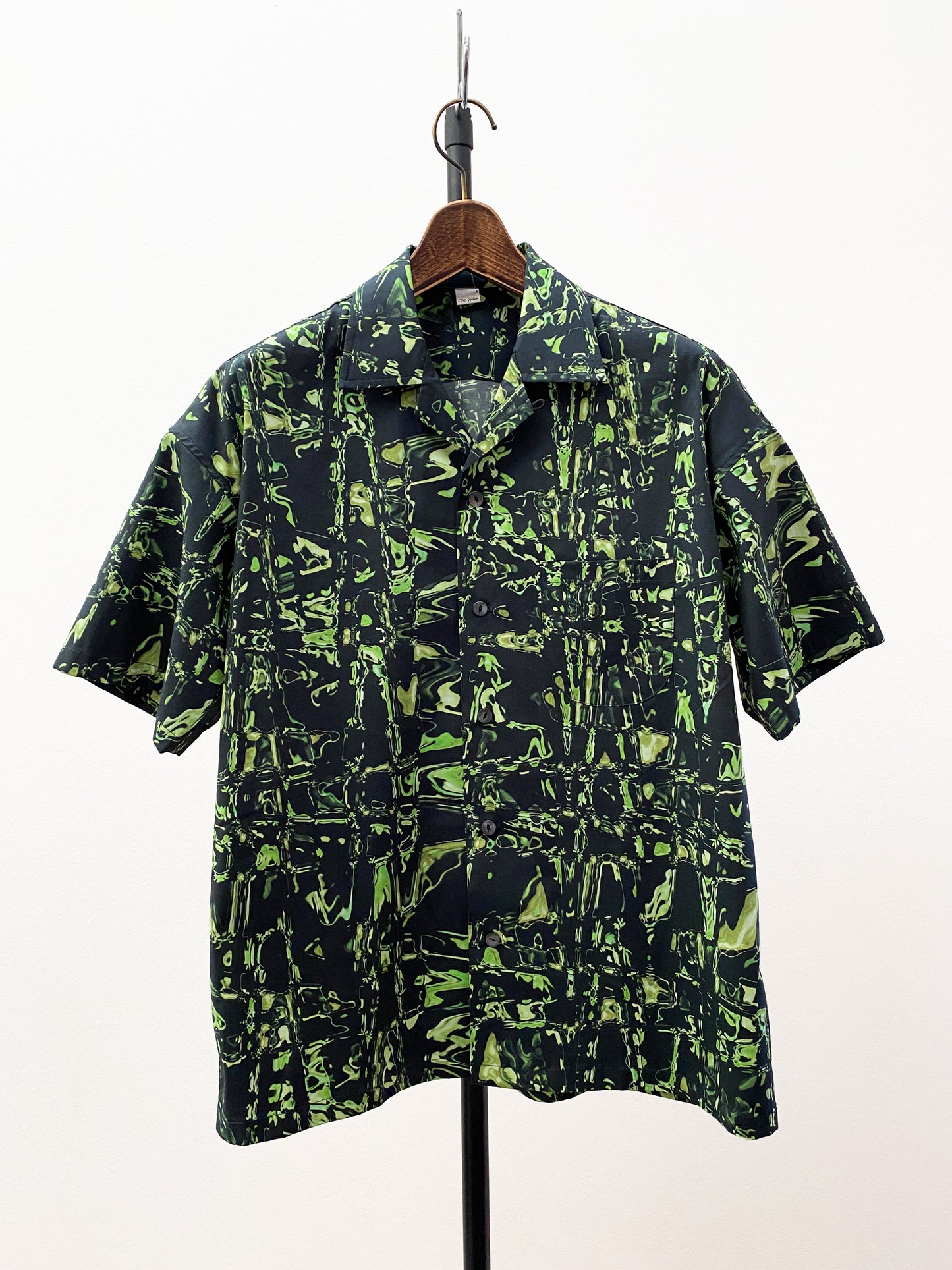 OTT23-09 FLOWER EFFECT  INKJET PRINT COTTON STRETCH SHIRTS