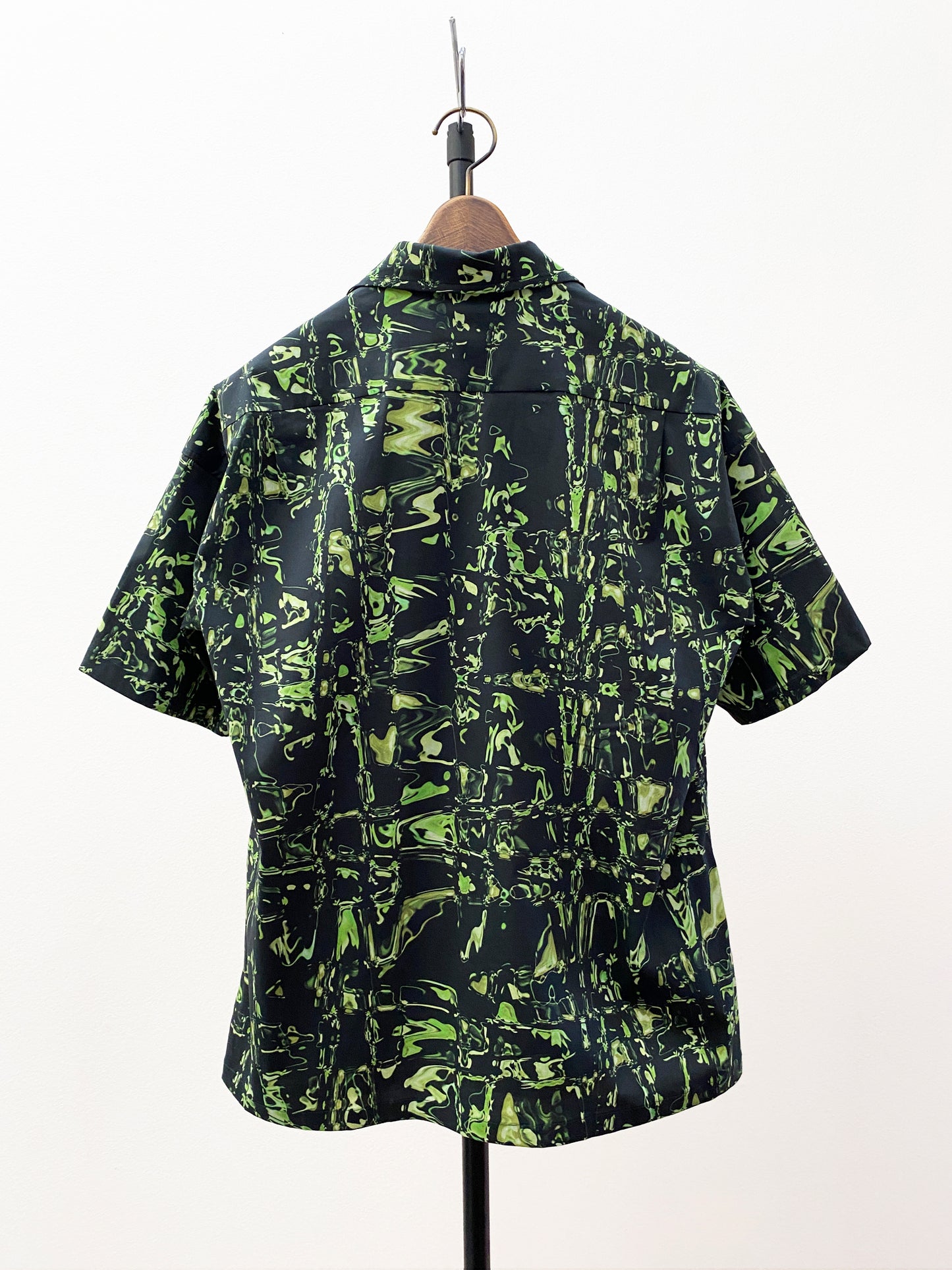 OTT23-09 FLOWER EFFECT  INKJET PRINT COTTON STRETCH SHIRTS