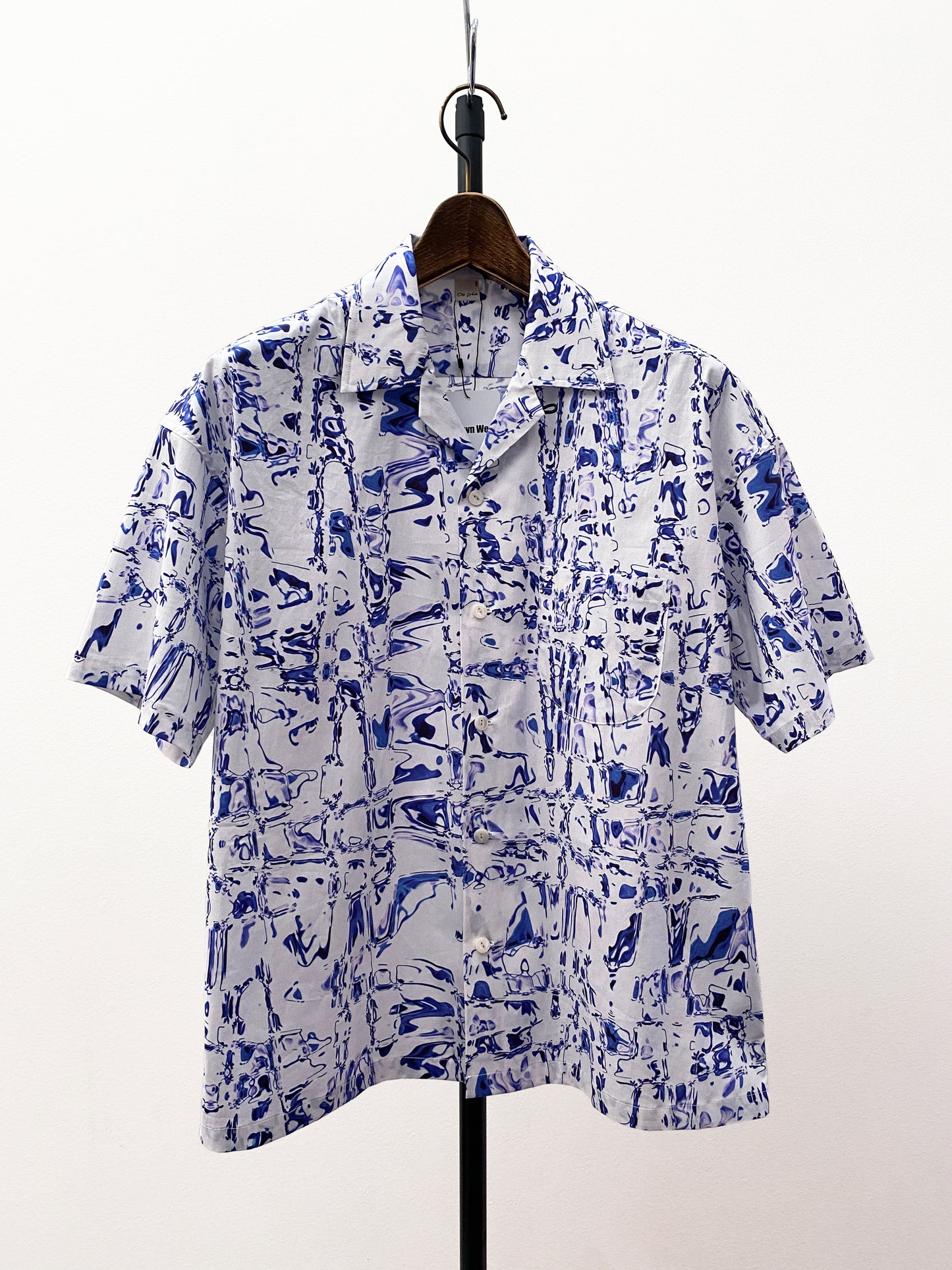 OTT23-09 FLOWER EFFECT  INKJET PRINT COTTON STRETCH SHIRTS