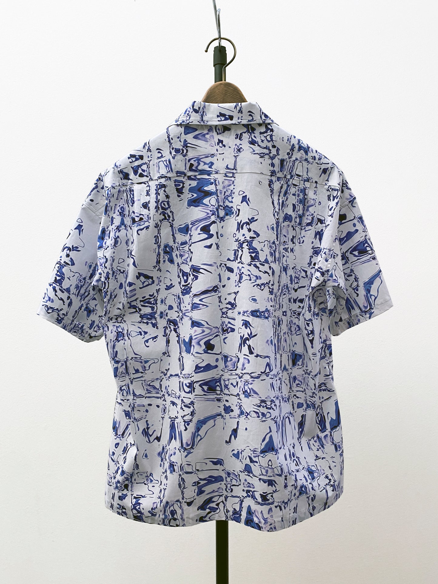 OTT23-09 FLOWER EFFECT  INKJET PRINT COTTON STRETCH SHIRTS