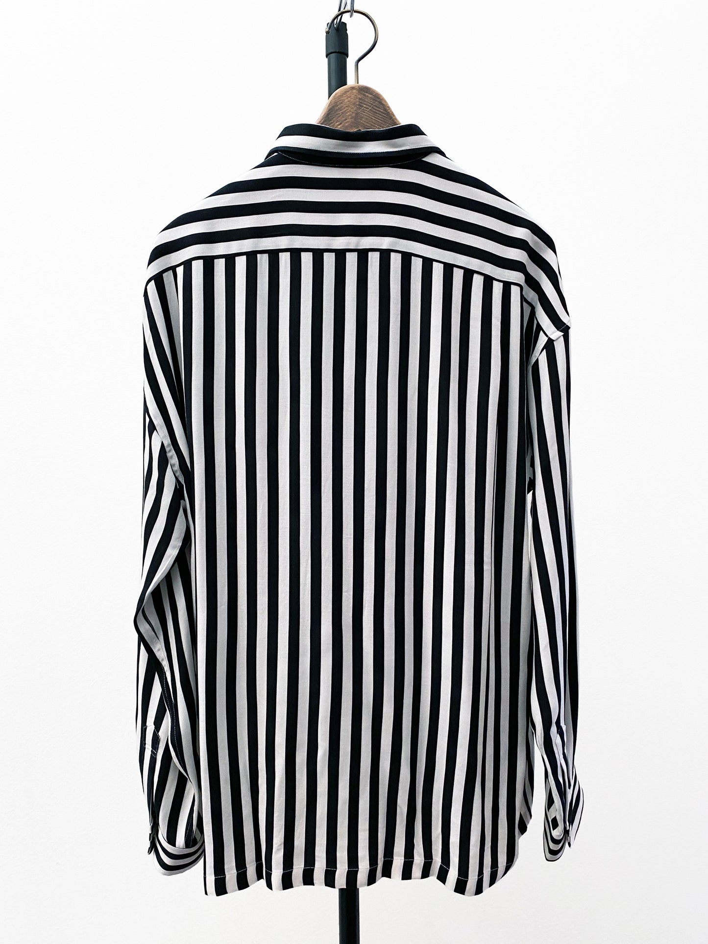 OTT23-13 STRIPE INKJET PRINT RAYON100% L/S SHIRTS