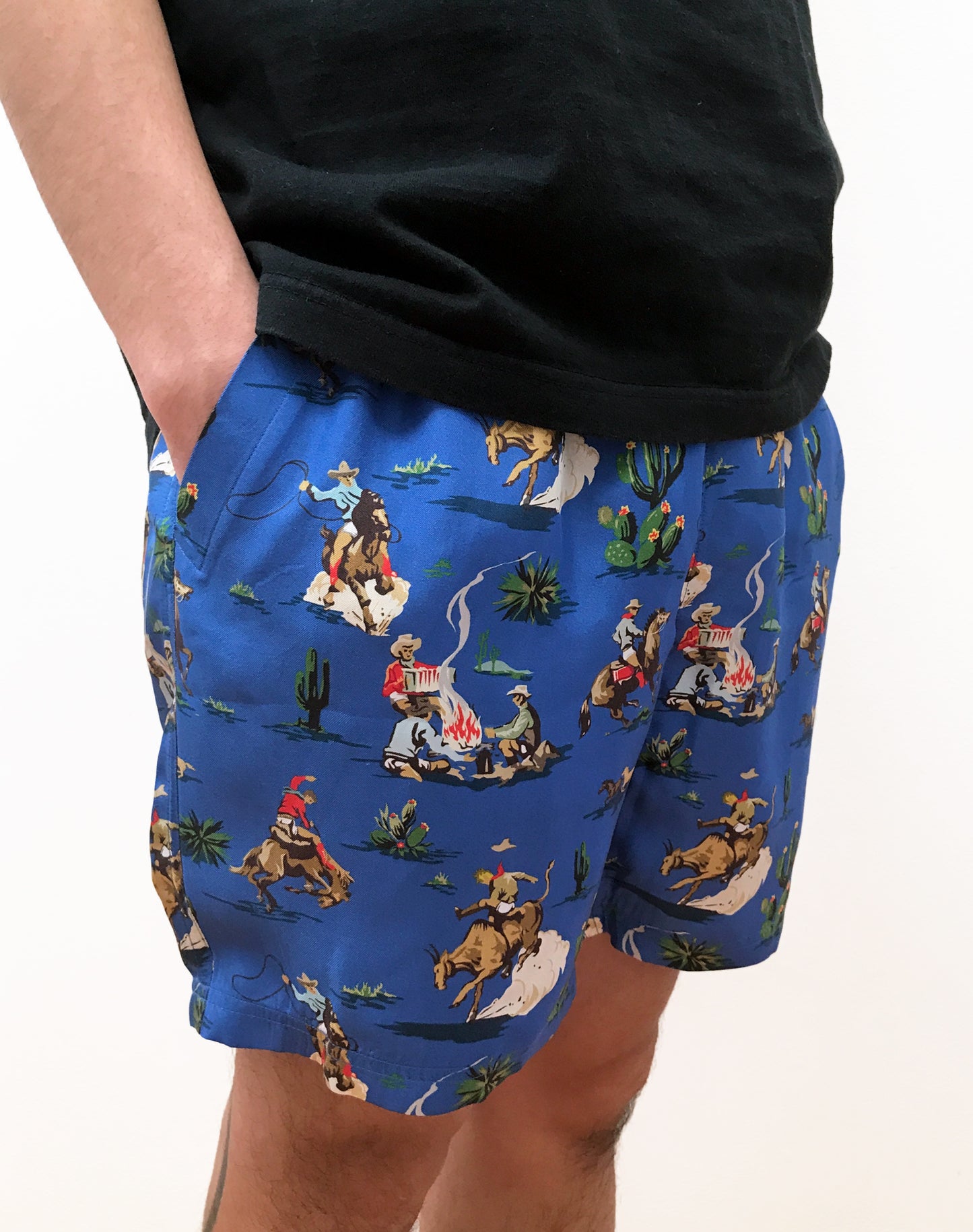 OTT17-12 SILK INKJET PANTS COWBOYS SHORTS