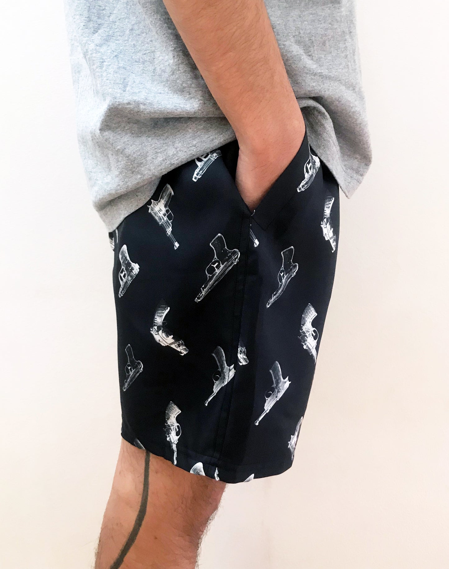 OTT18-13 SILK100%INKJET WATERGUN PRINT SHORTS