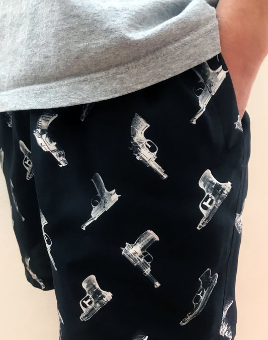 OTT18-13 SILK100%INKJET WATERGUN PRINT SHORTS