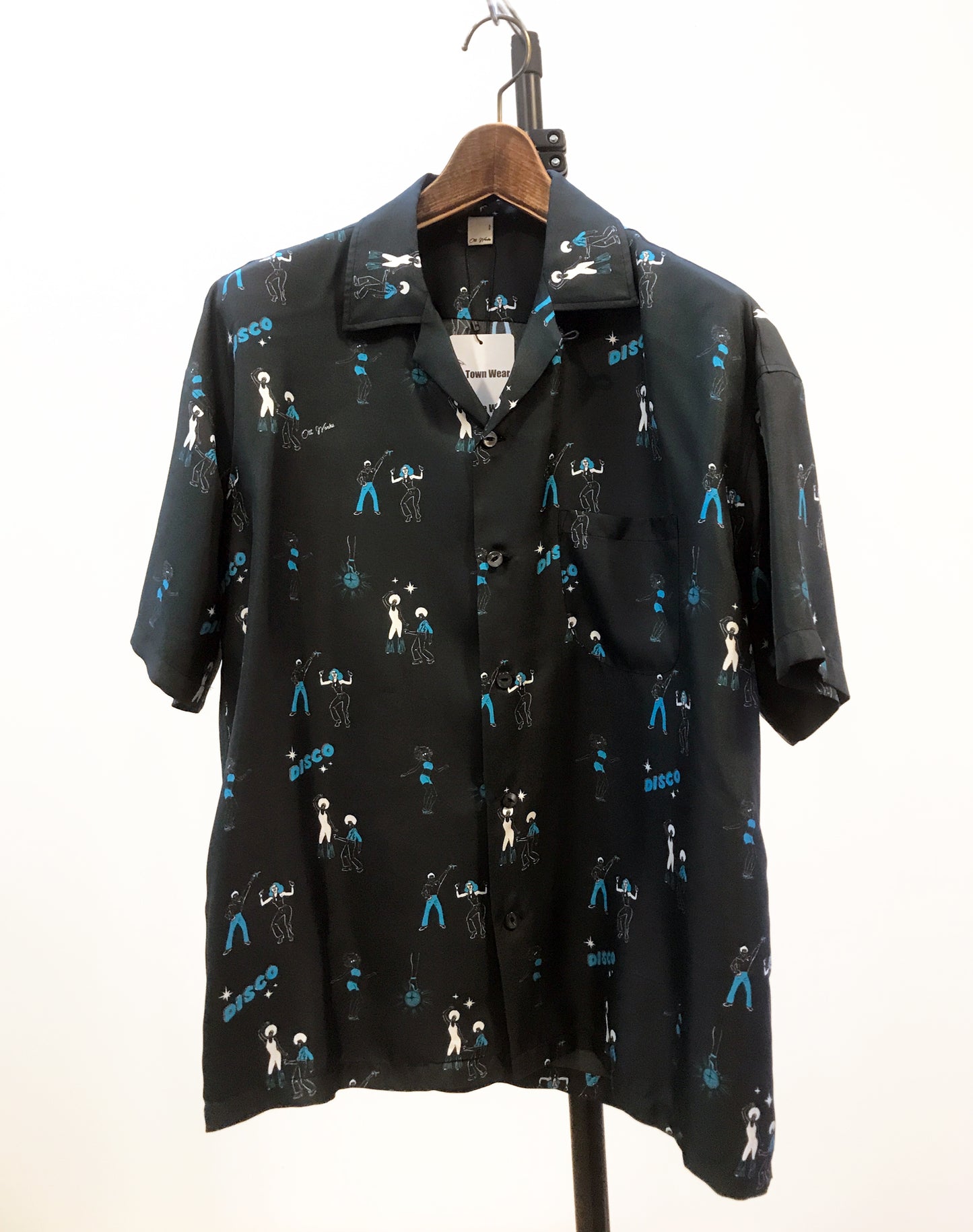 OTT19-02 SILK100%INKJET TSUYOSHI NIGAMUSHI ROCK&DISCO PRINT SHIRTS