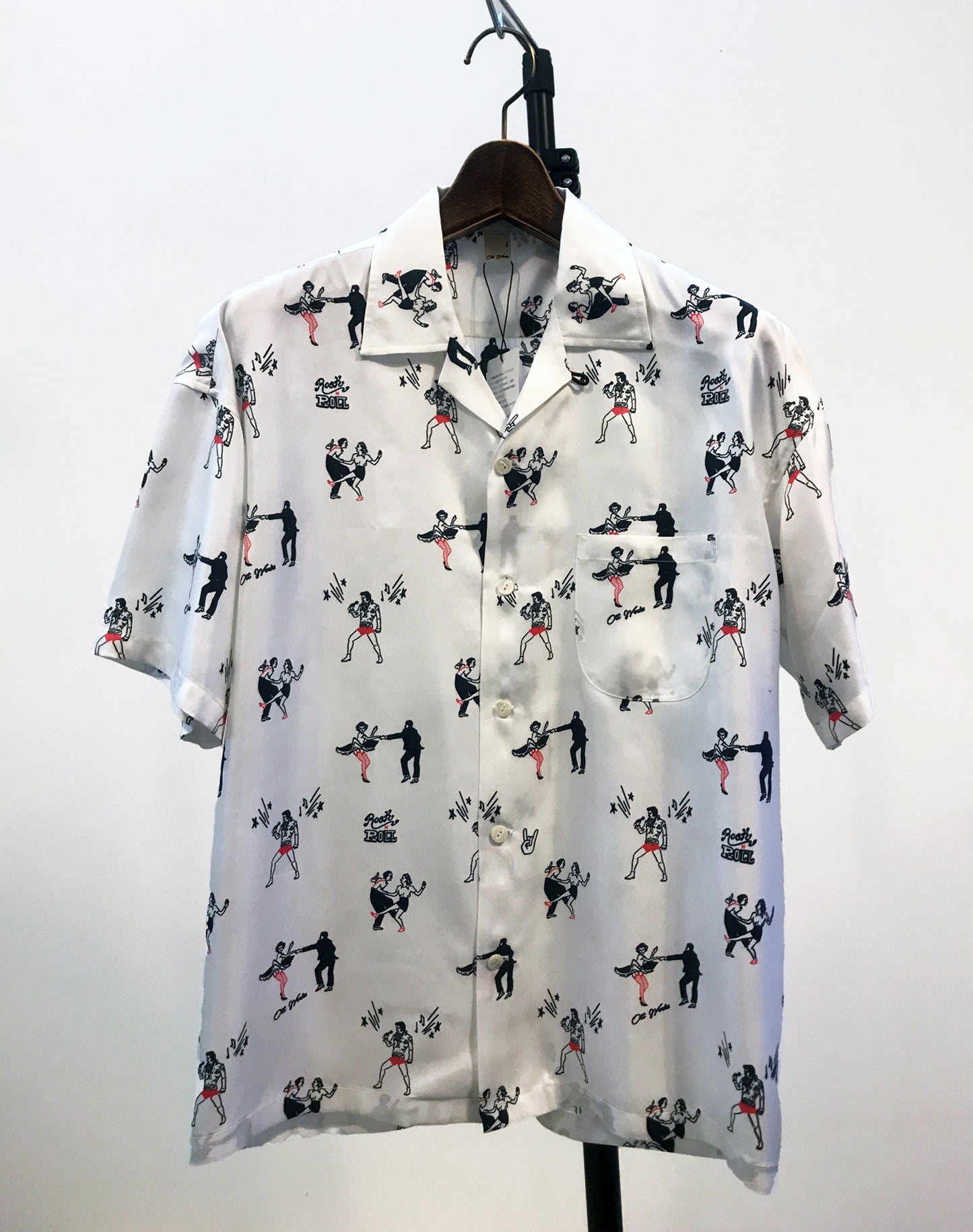 OTT19-02 SILK100%INKJET TSUYOSHI NIGAMUSHI ROCK&DISCO PRINT SHIRTS