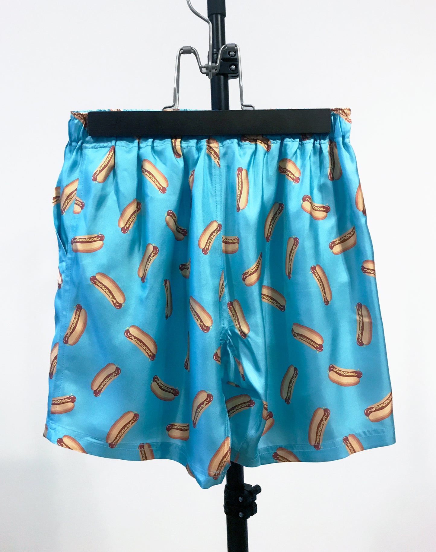 OTT19-09 SILK100%INKJET HOTDOG PRINT SHORTS