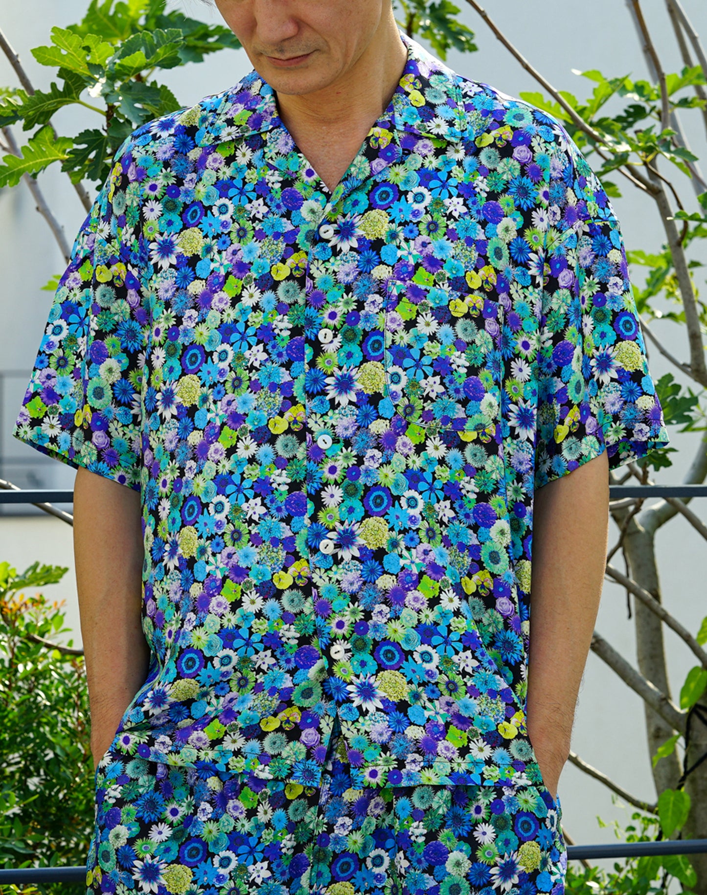 OTT20-02b SILK INKJET PSYFLOWER PRINT SHIRTS