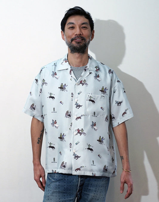 OTT21-04a CENTAUR CUP  INKJET PRINT SILK100% H/S SHIRTS (SILVERGREY)