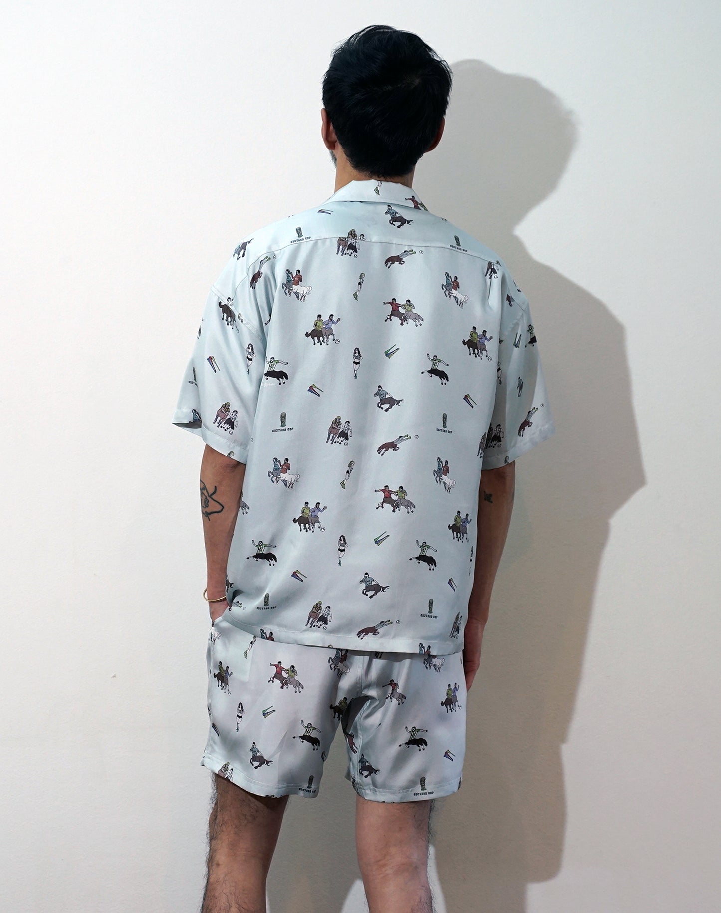 OTT21-04a CENTAUR CUP  INKJET PRINT SILK100% H/S SHIRTS (SILVERGREY)