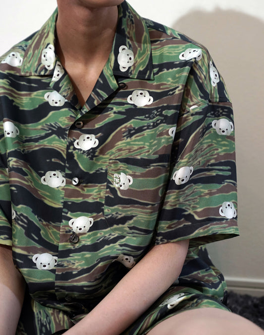 OTT21-06 TYGERCAMO BEAR INKJET PRINT SILK100% H/S SHIRTS