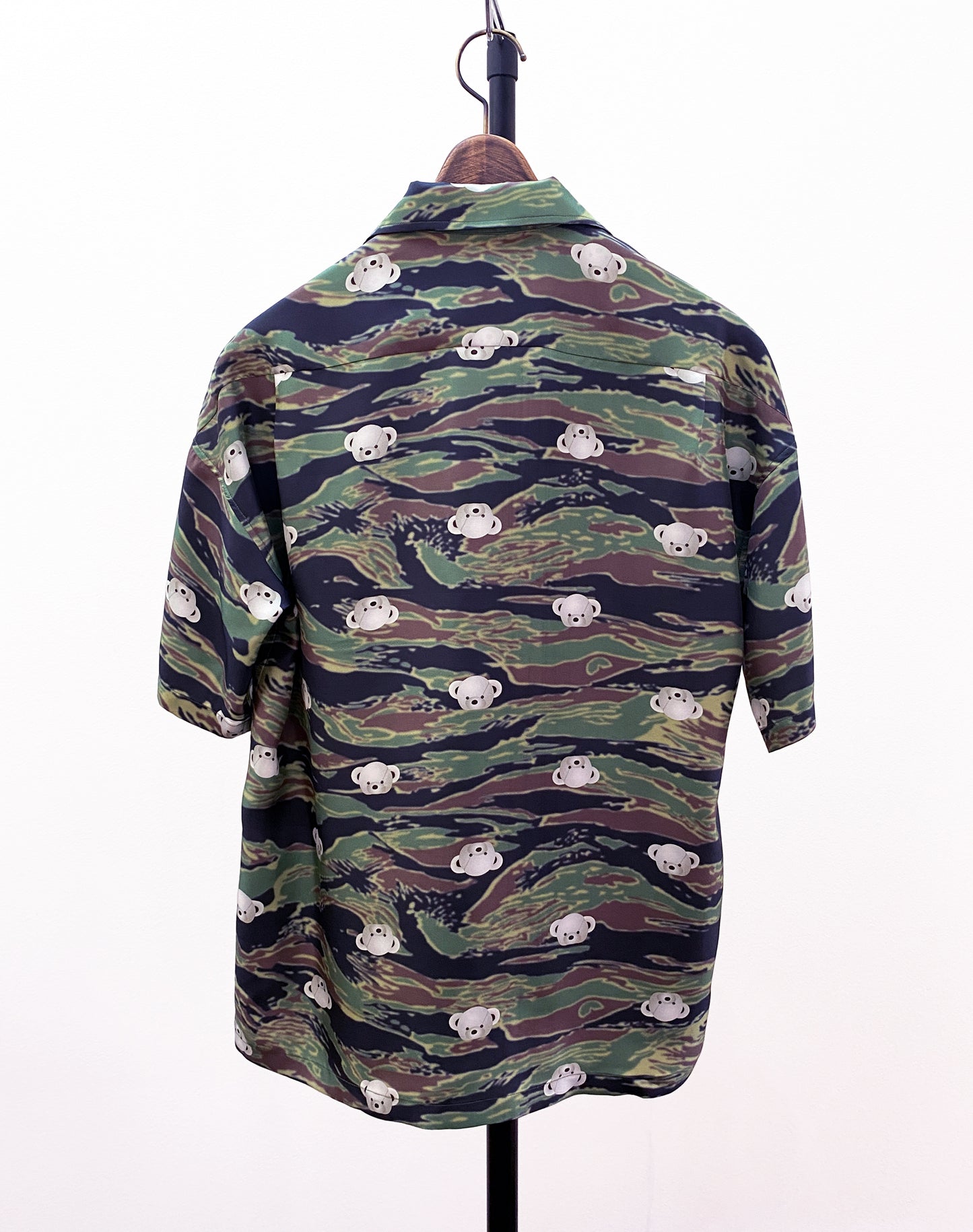 OTT21-06 TYGERCAMO BEAR INKJET PRINT SILK100% H/S SHIRTS