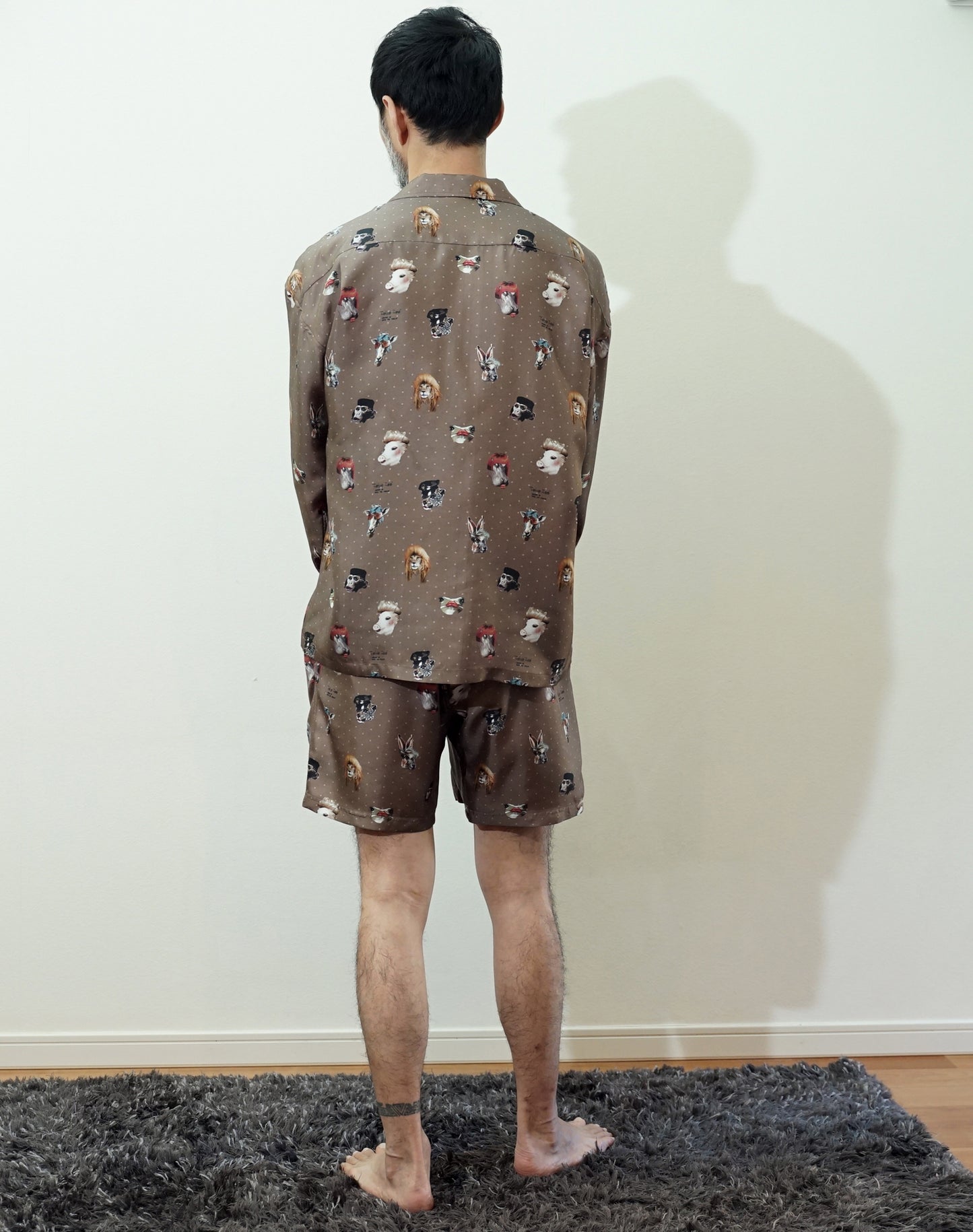 OTT21-07 TOKYO ZOO INKJET PRINT SILK100% L/S SHIRTS