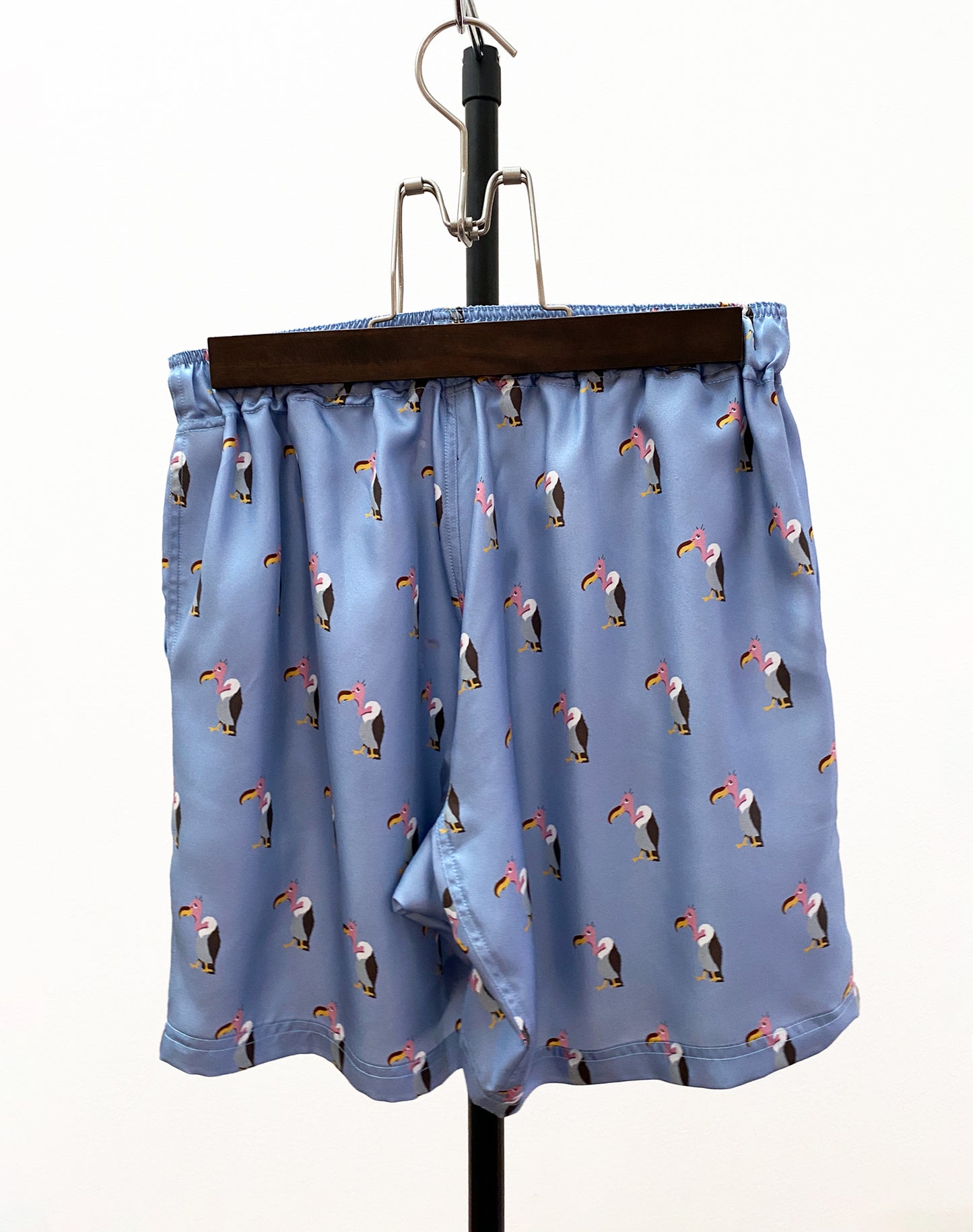 OTT21-13b HAGETAKA INKJET PRINT SILK100% SHORTS (LBLUE)