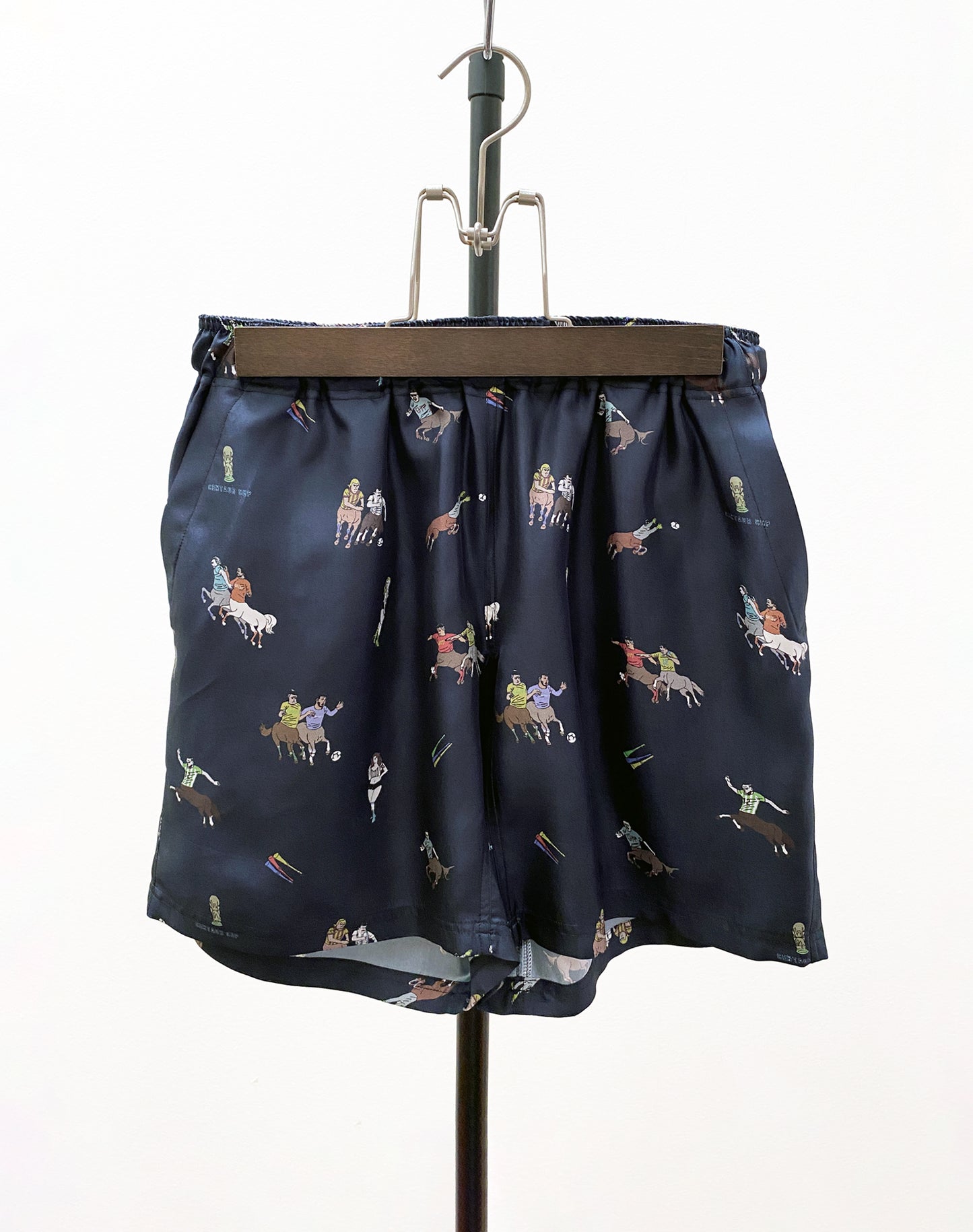 OTT21-14 CENTAUR CUP  INKJET PRINT SILK100% SHORTS (SILVERGREY)