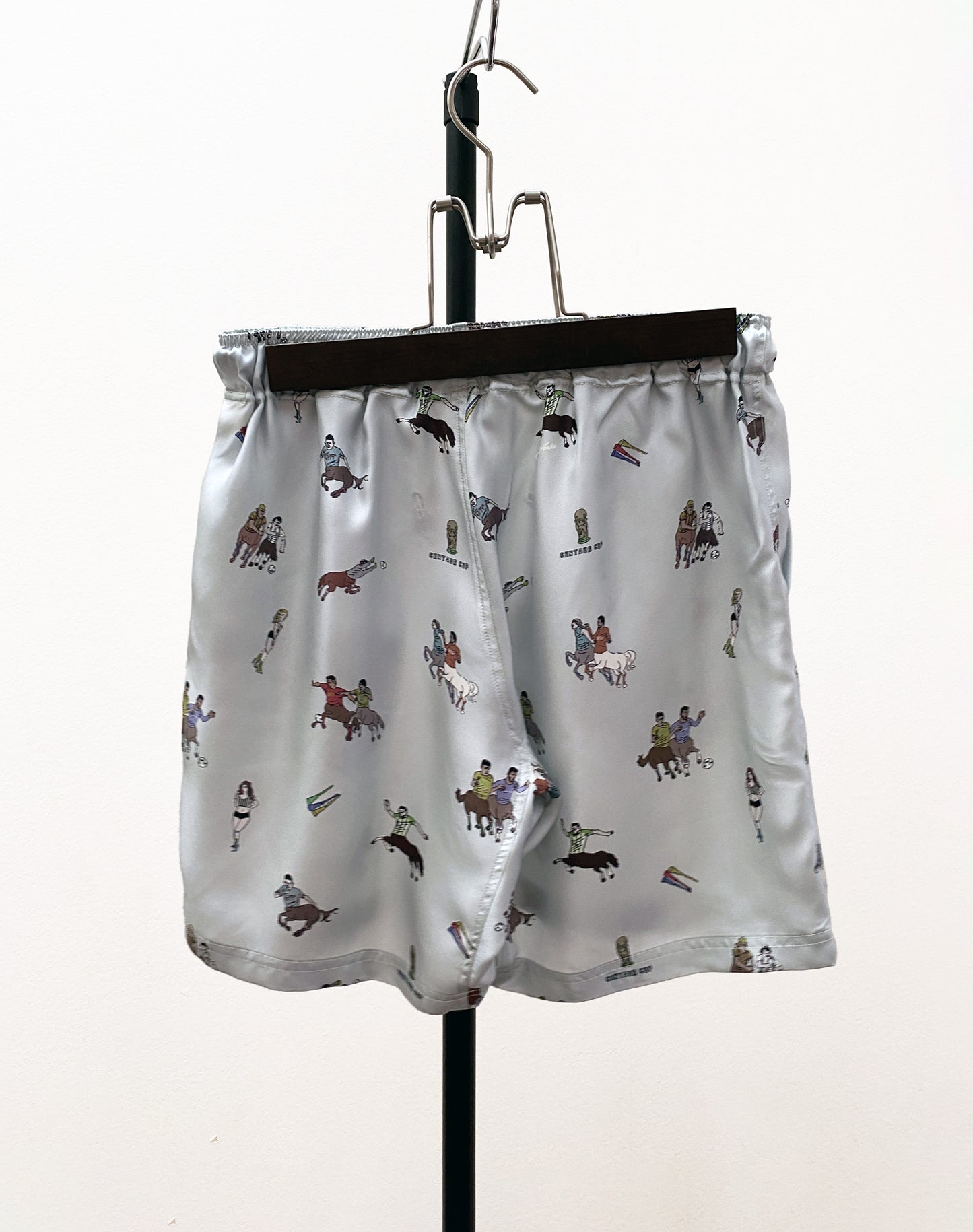 OTT21-14 CENTAUR CUP  INKJET PRINT SILK100% SHORTS (SILVERGREY)