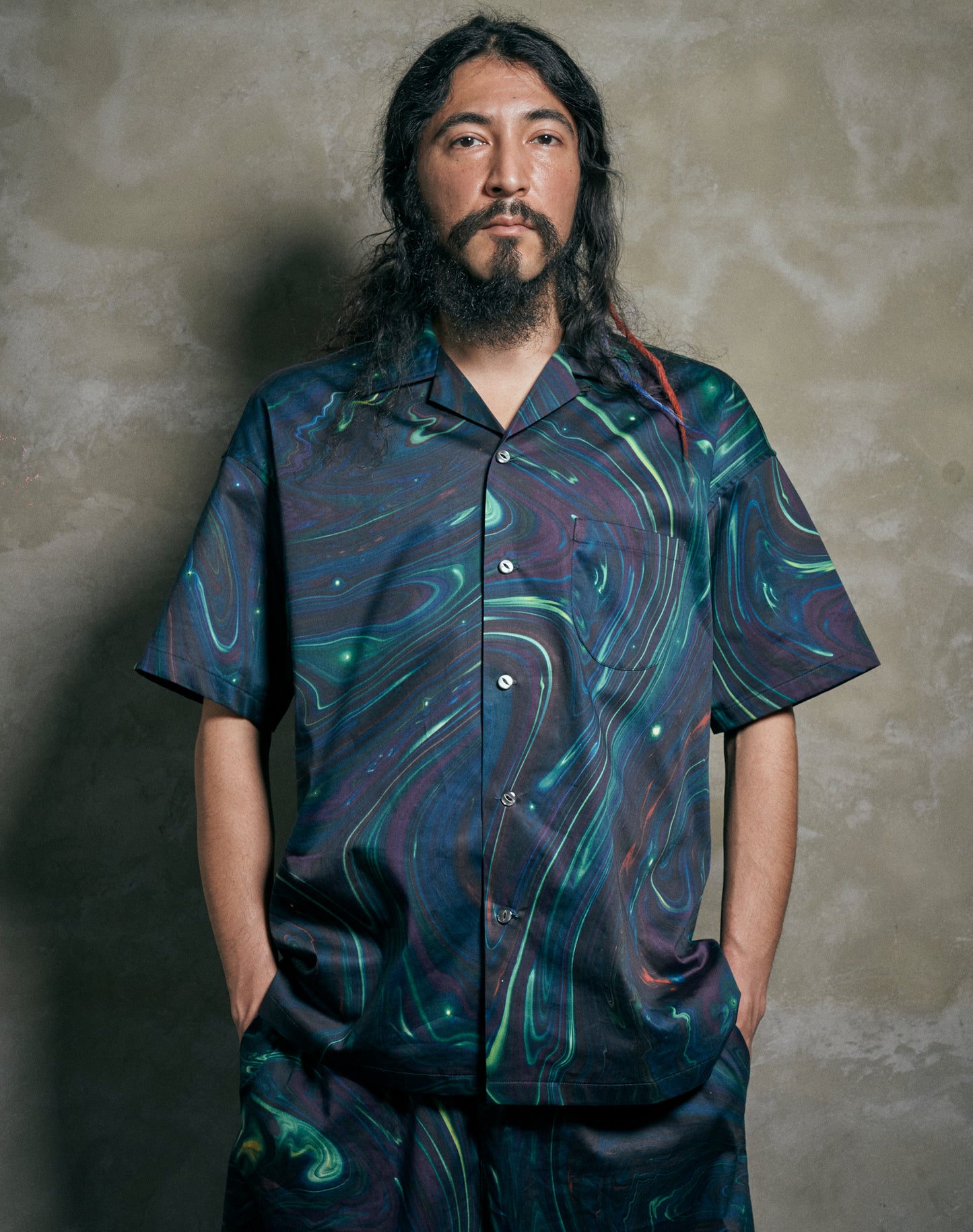 OTT24-01 ATSUSHI HARATA MARBLING Inkjet PRINT H/S SHIRTS