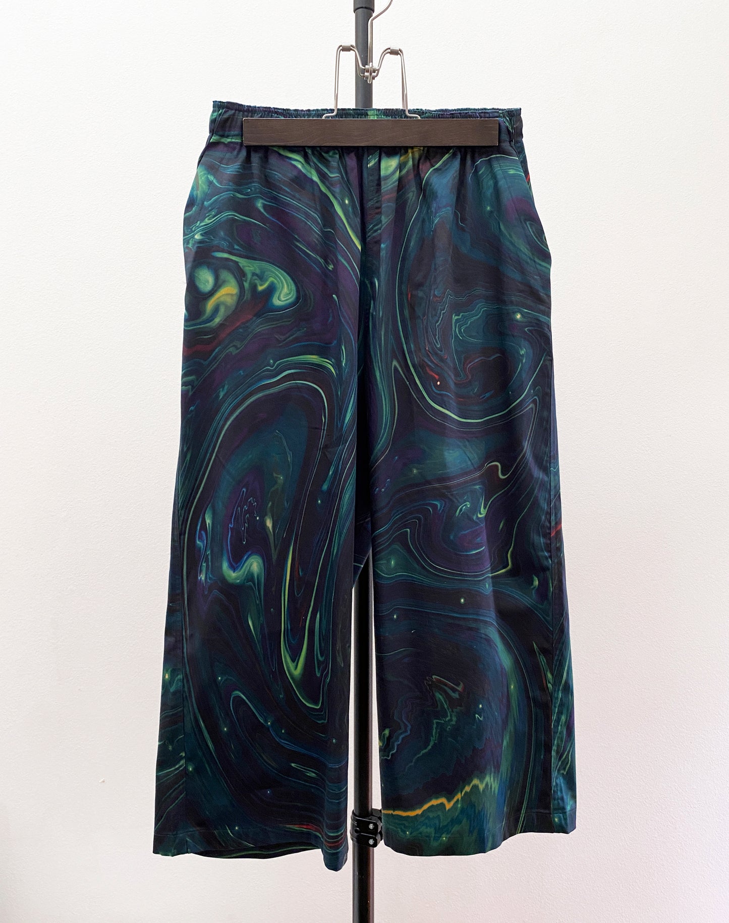 OTT24-02 ATSUSHI HARATA MARBLING Inkjet PRINT WIDE PANTS