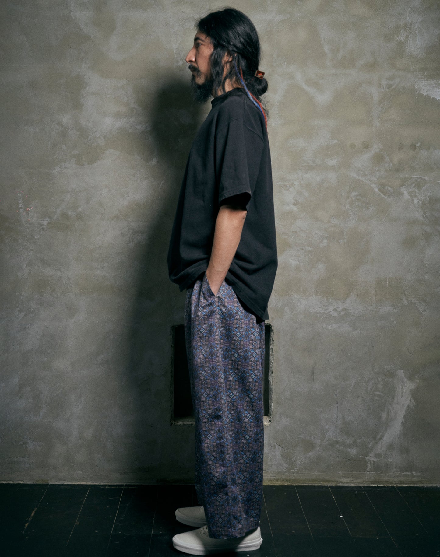 OTT24-08 AI3D GEOMETRIC Inkjet PRINT WIDE PANTS